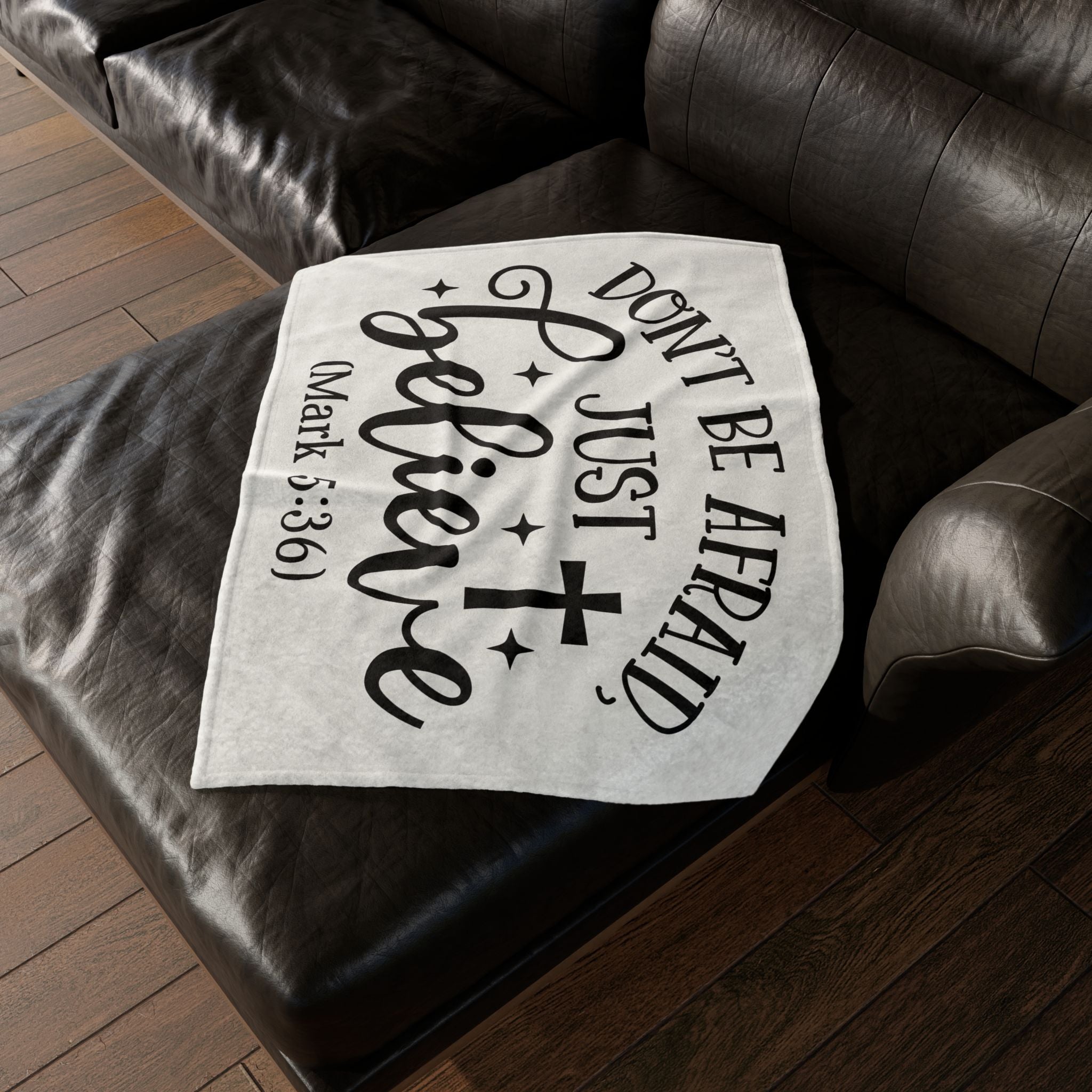 Inspirational Soft Polyester Blanket - 'Don't Be Afraid, Just Believe'