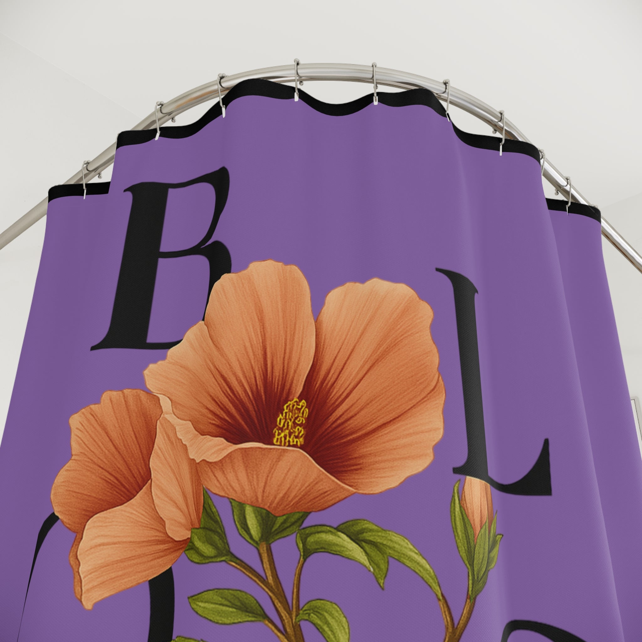 Vibrant Floral Purple Shower Curtain, Bathroom Decor, Home Accessories, Gift for Her, Tropical Theme, Indoor Plants