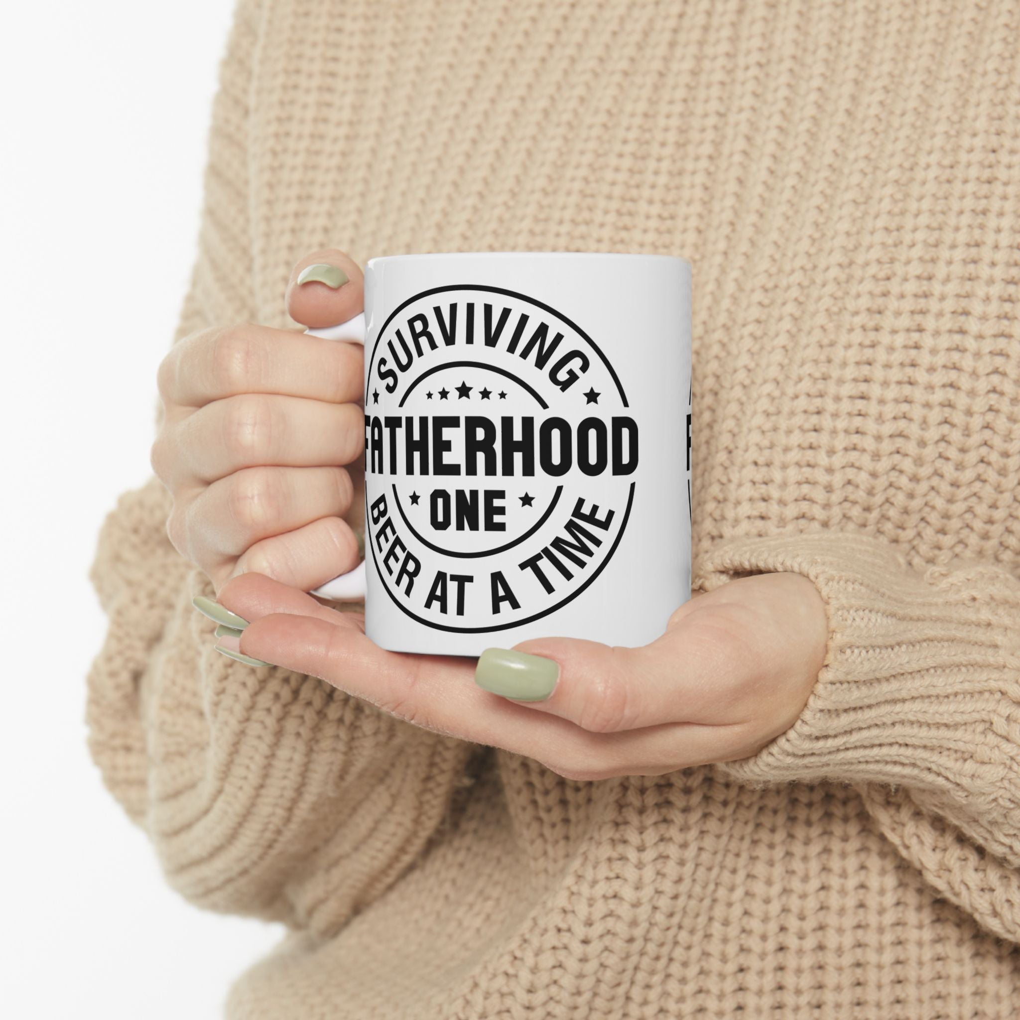 Surviving Fatherhood Ceramic Mug - Fun Gift for Dads (11oz, 15oz)