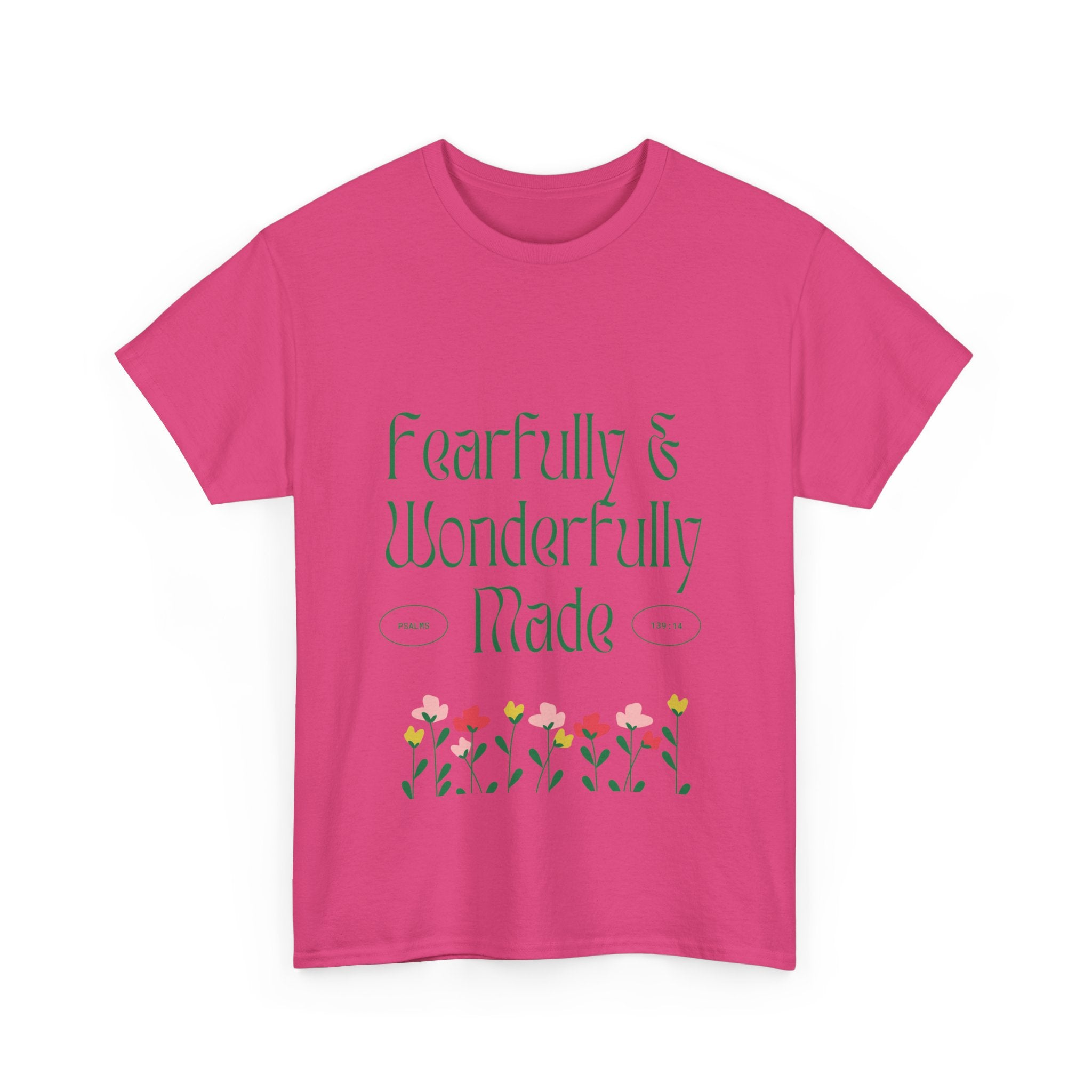 Fearfully & Wonderfully Made Unisex Cotton Tee – Inspirational Floral T-Shirt