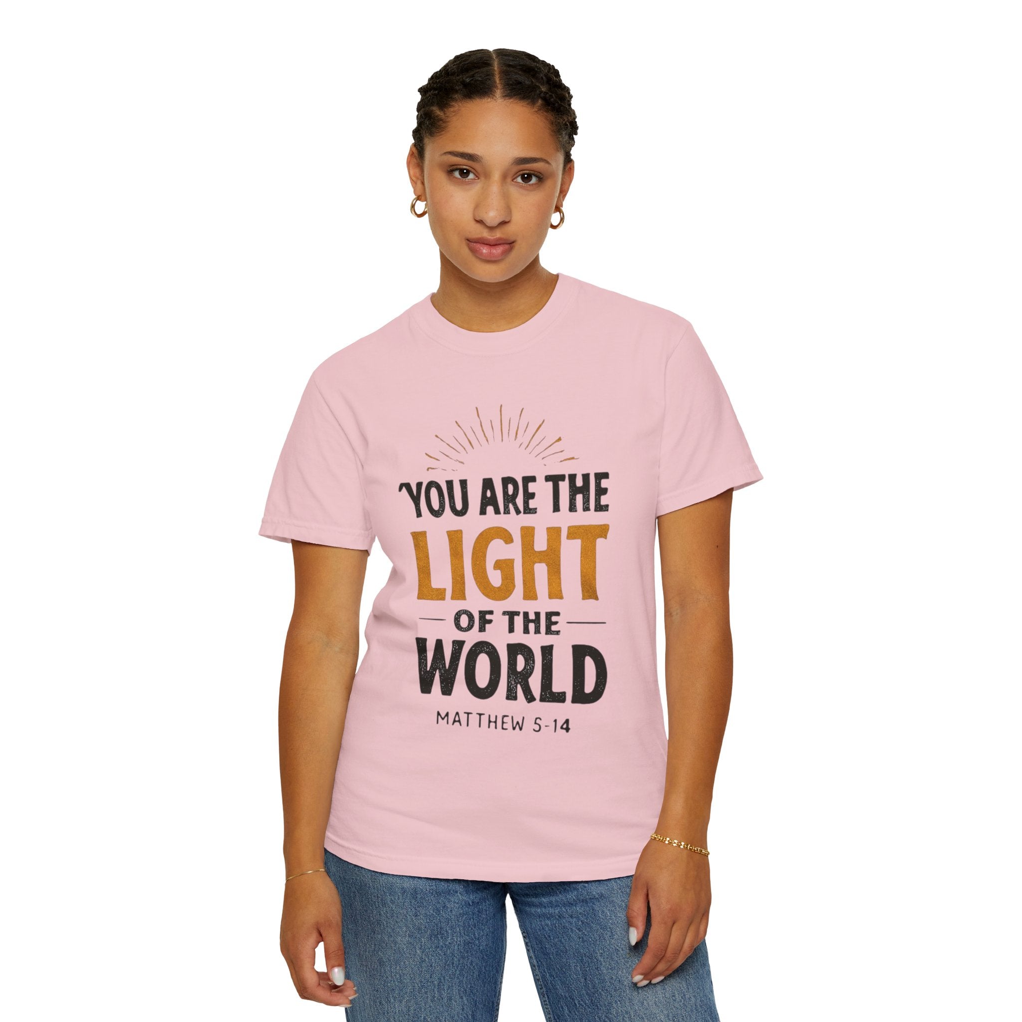 Inspirational T-Shirt with 'You Are the Light of the World' Design, Motivational Tee for Faith, Spiritual Gifts, Religious Apparel, [...]
