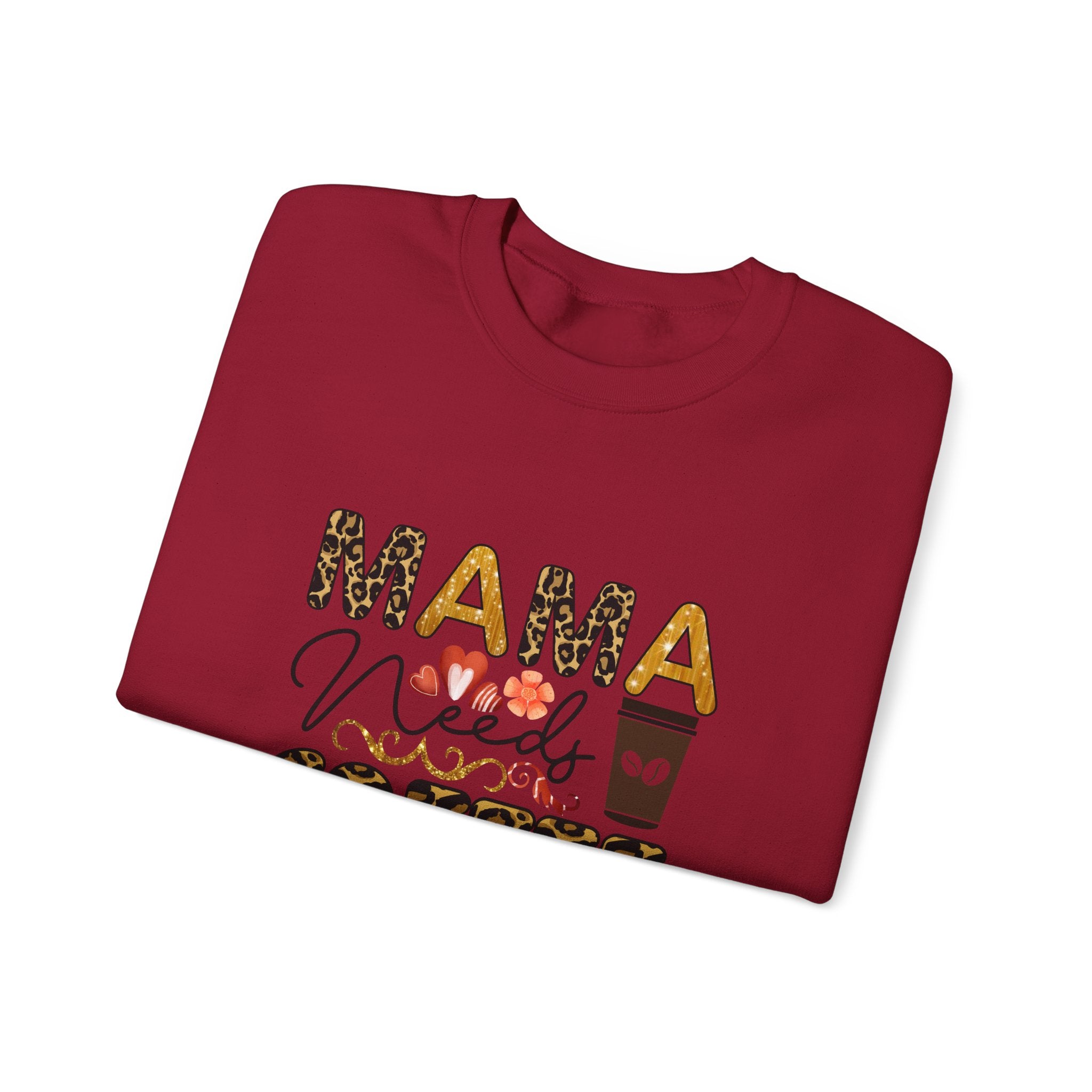 Mama Needs Coffee Crewneck Sweatshirt - Cozy Unisex Pullover Apparel for Moms