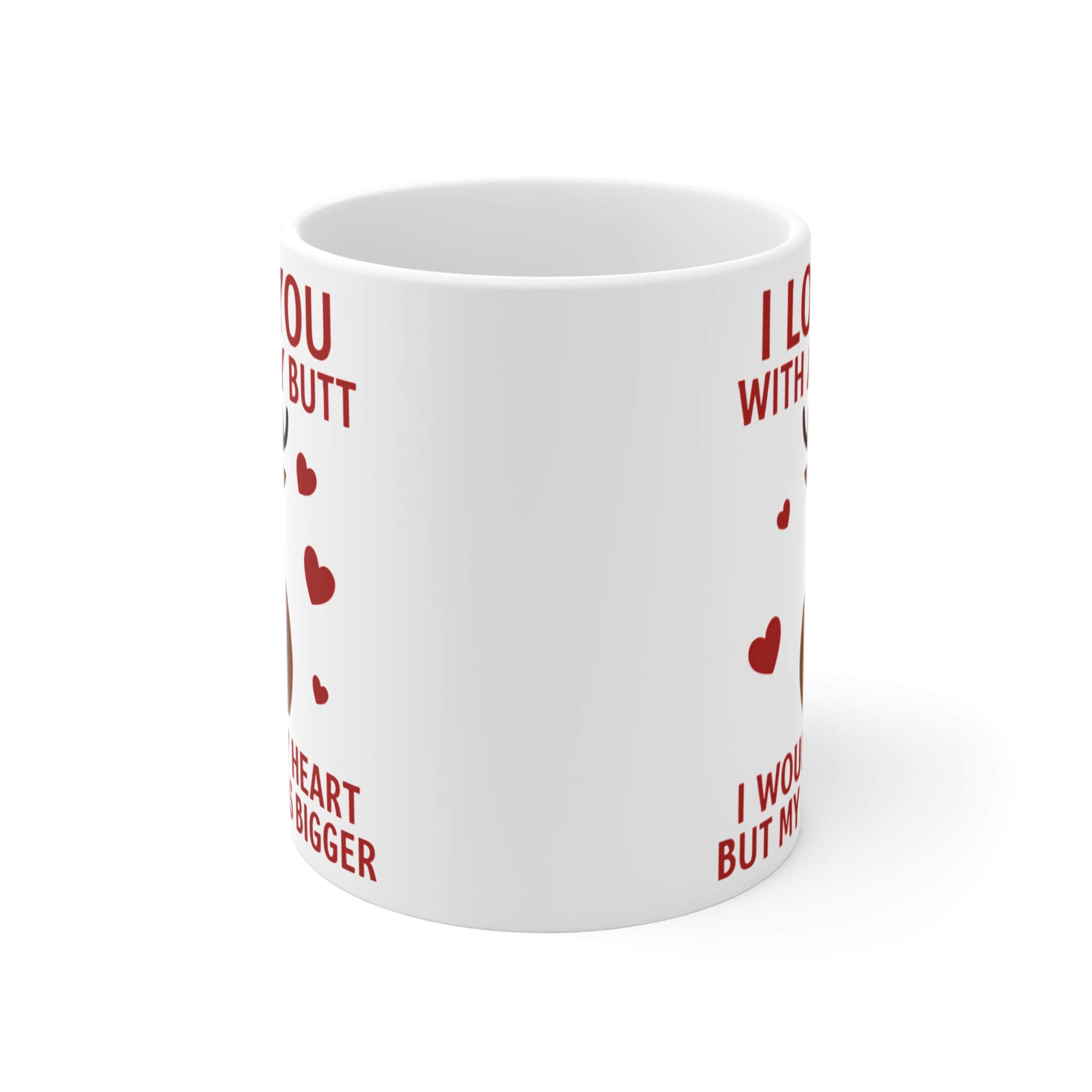 Funny Christmas Mug, Cute Holiday Gift, Reindeer Coffee Cup, I Love You Mug, Humorous Present for Her