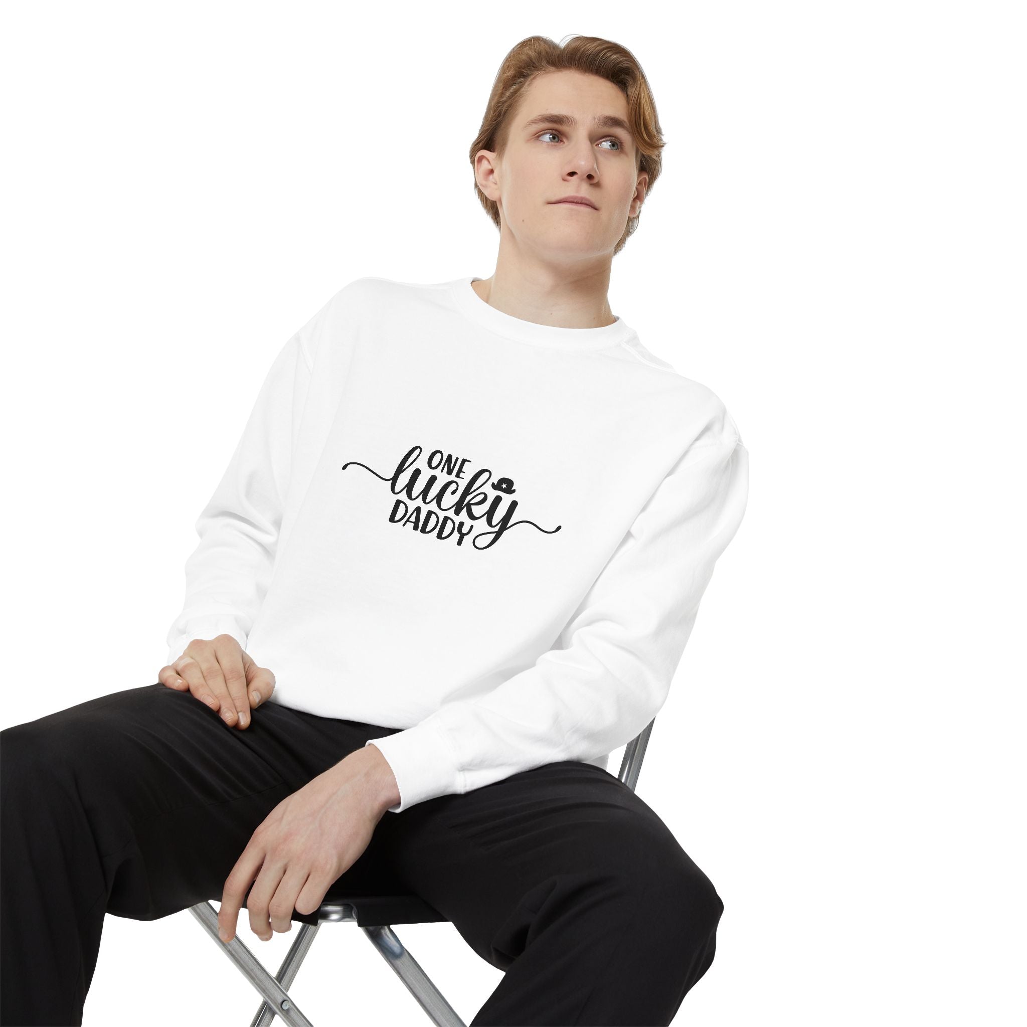 Lucky Daddy Sweatshirt - Unisex Garment-Dyed Crewneck