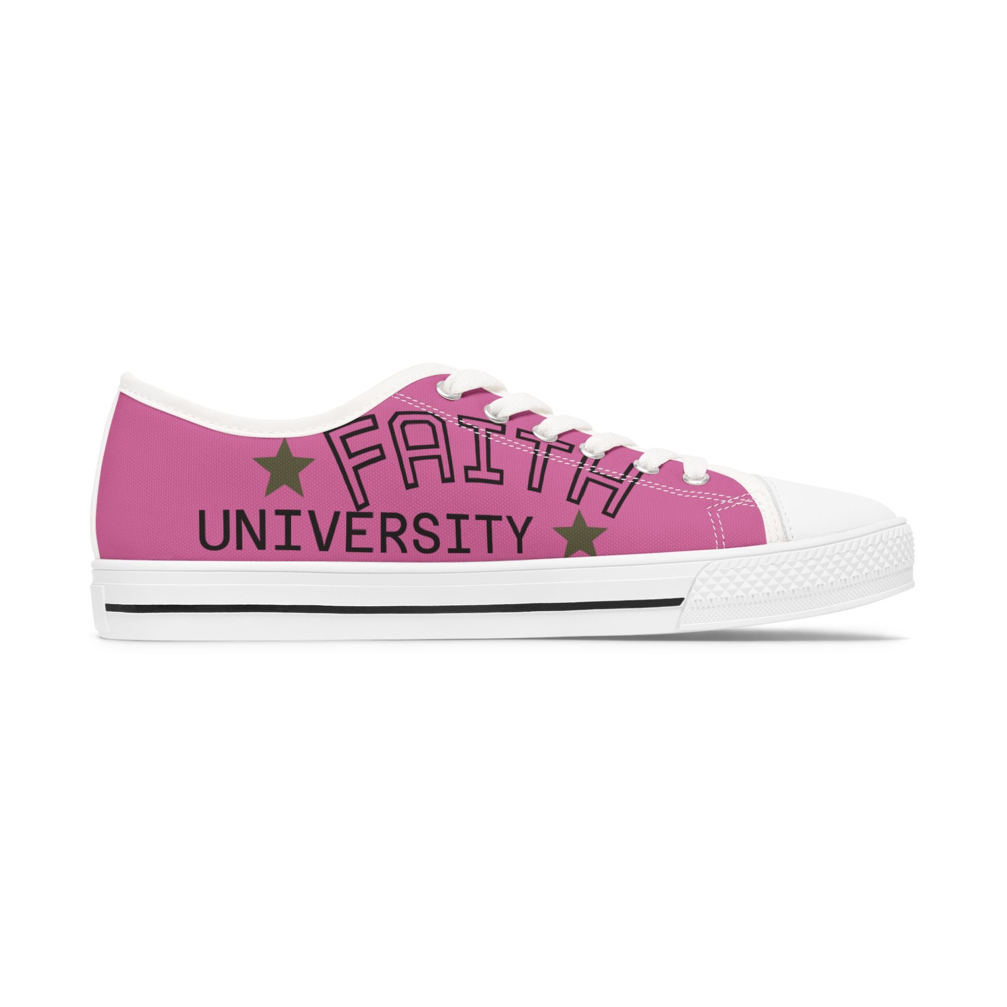 Pink Stylish Women's Low Top Sneakers - Casual, Comfortable, Everyday Wear, Perfect for Summer, Striped Sneakers, Trendy Footwear