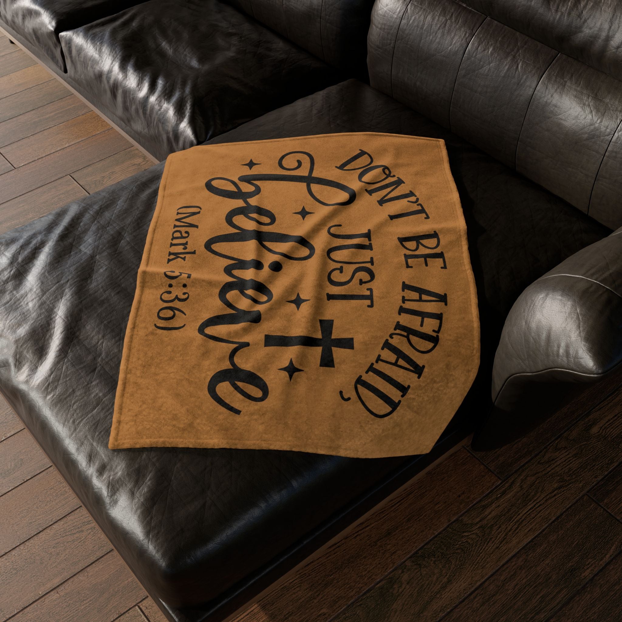 Inspirational Soft Polyester Blanket - 'Don't Be Afraid, Just Believe'