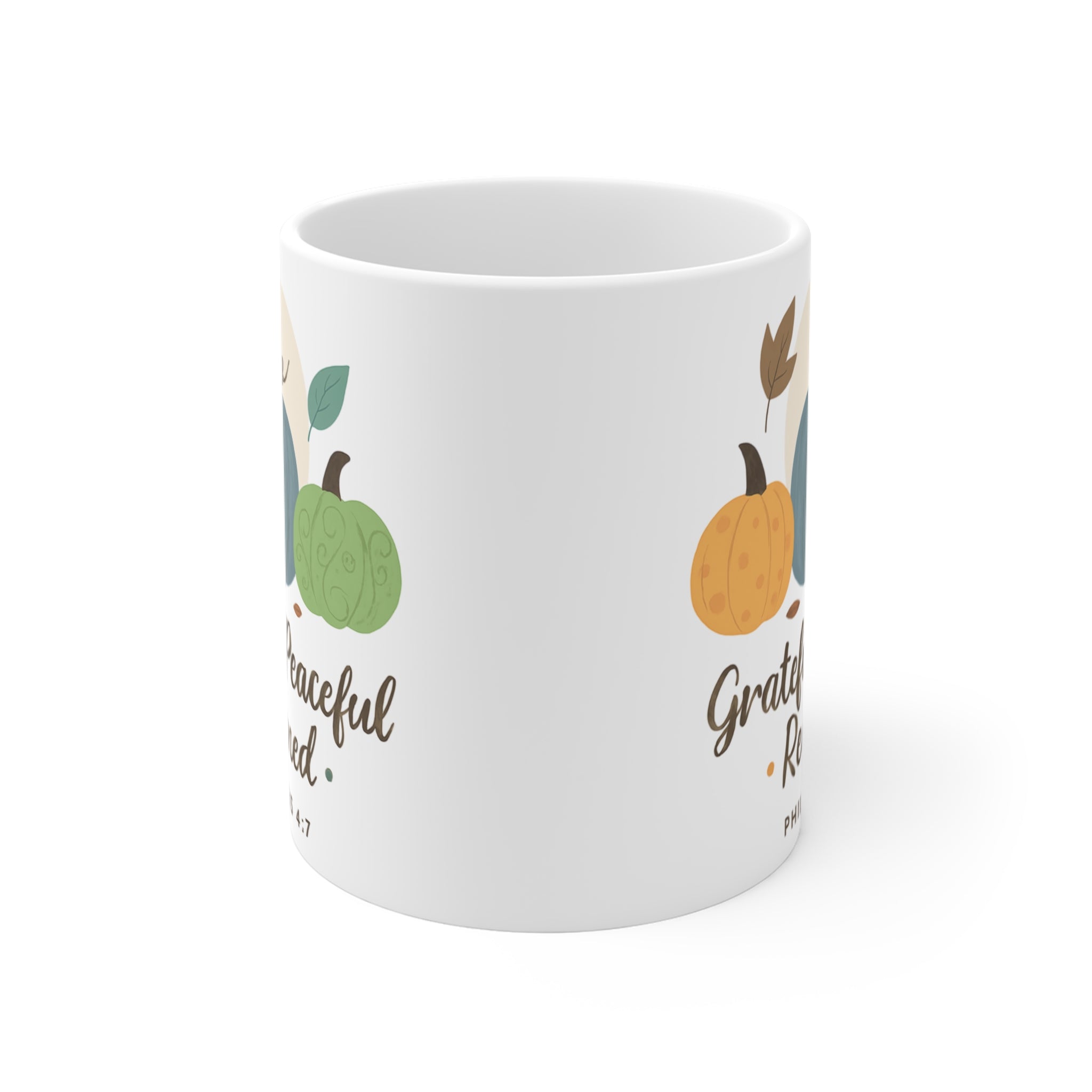 Grateful Pumpkin Mug - Fall Decor, Inspirational Coffee Cup, Thanksgiving Gift, Christian Mug, Cozy Homeware