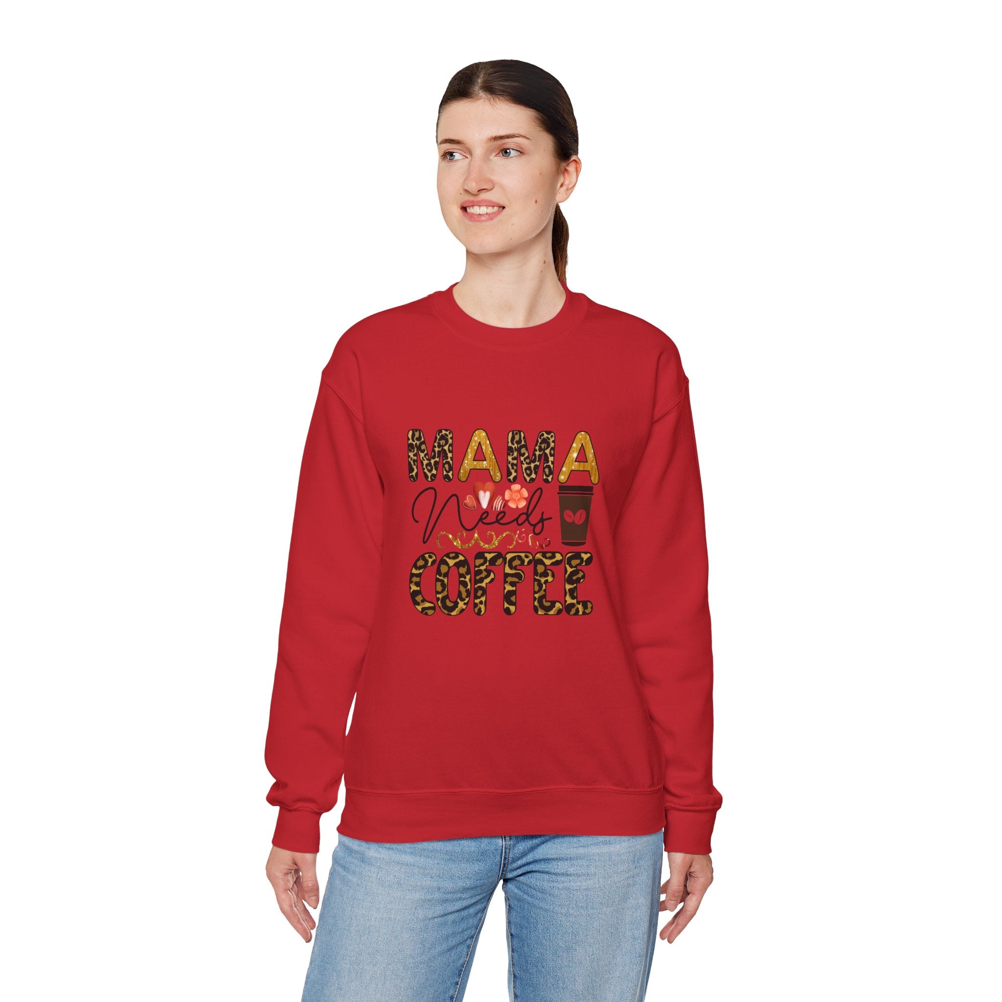 Mama Needs Coffee Crewneck Sweatshirt - Cozy Unisex Pullover Apparel for Moms