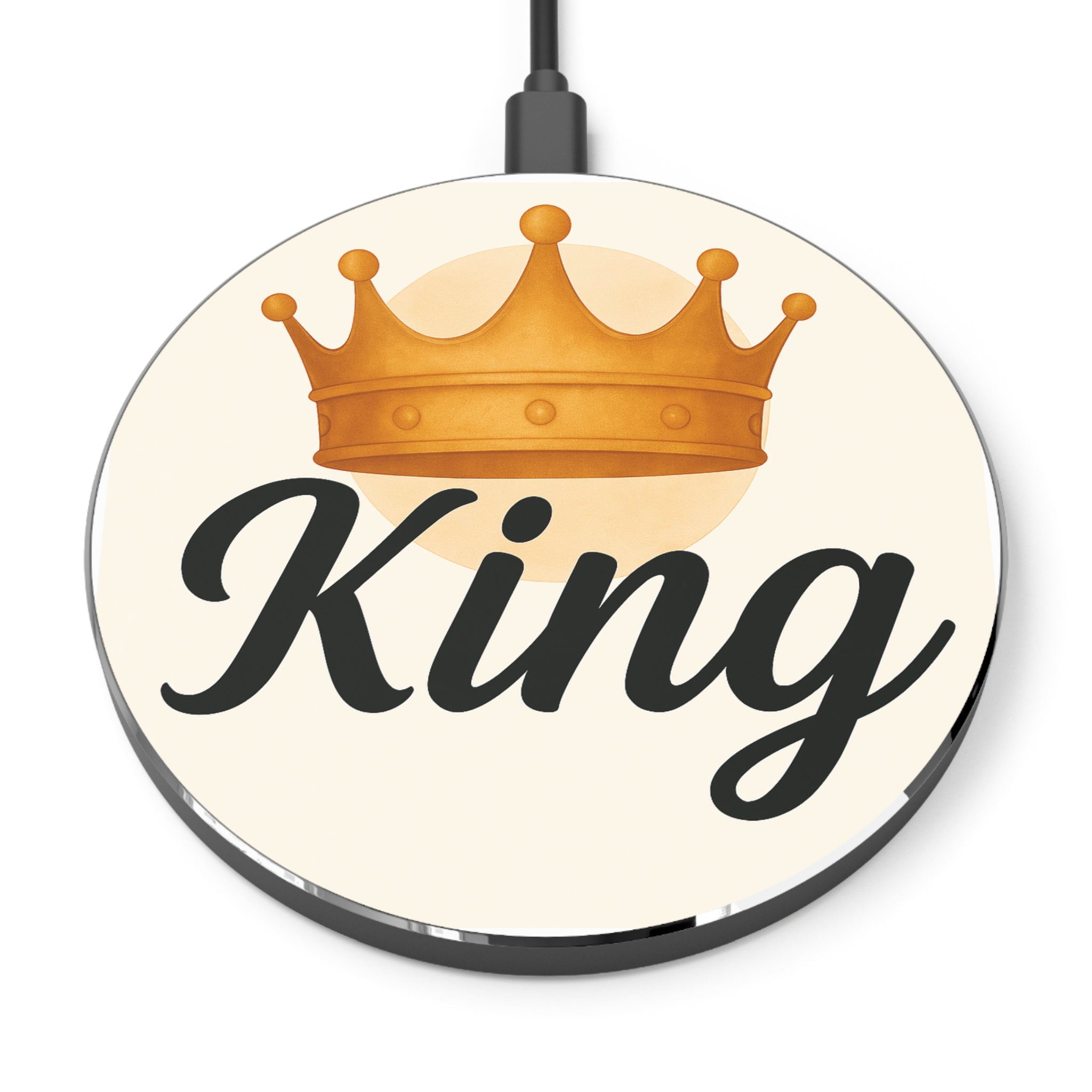 King Wireless Charger, Unique Fast Charging Pad for Dads, Gift for Father's Day, Playful Home Decor, Birthday Gift Idea