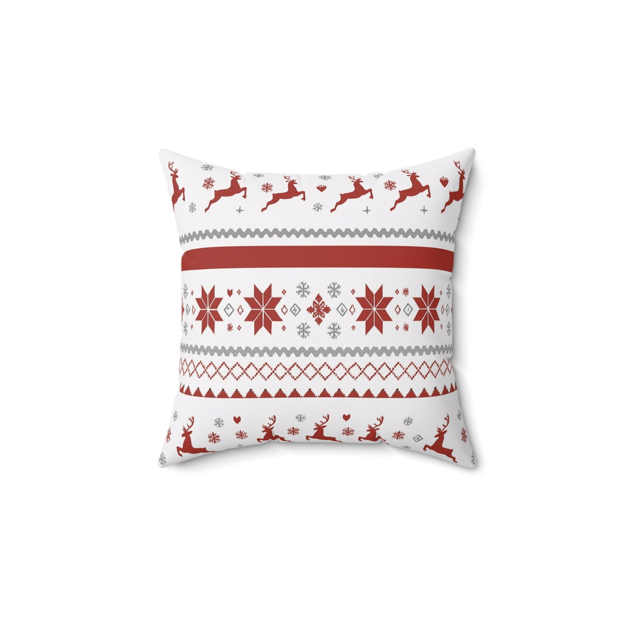 Festive Faux Suede Pillow, Holiday Decor Cushion, Christmas Throw Pillow, Cozy Home Pillow, Winter Wonderland Accent Pillow