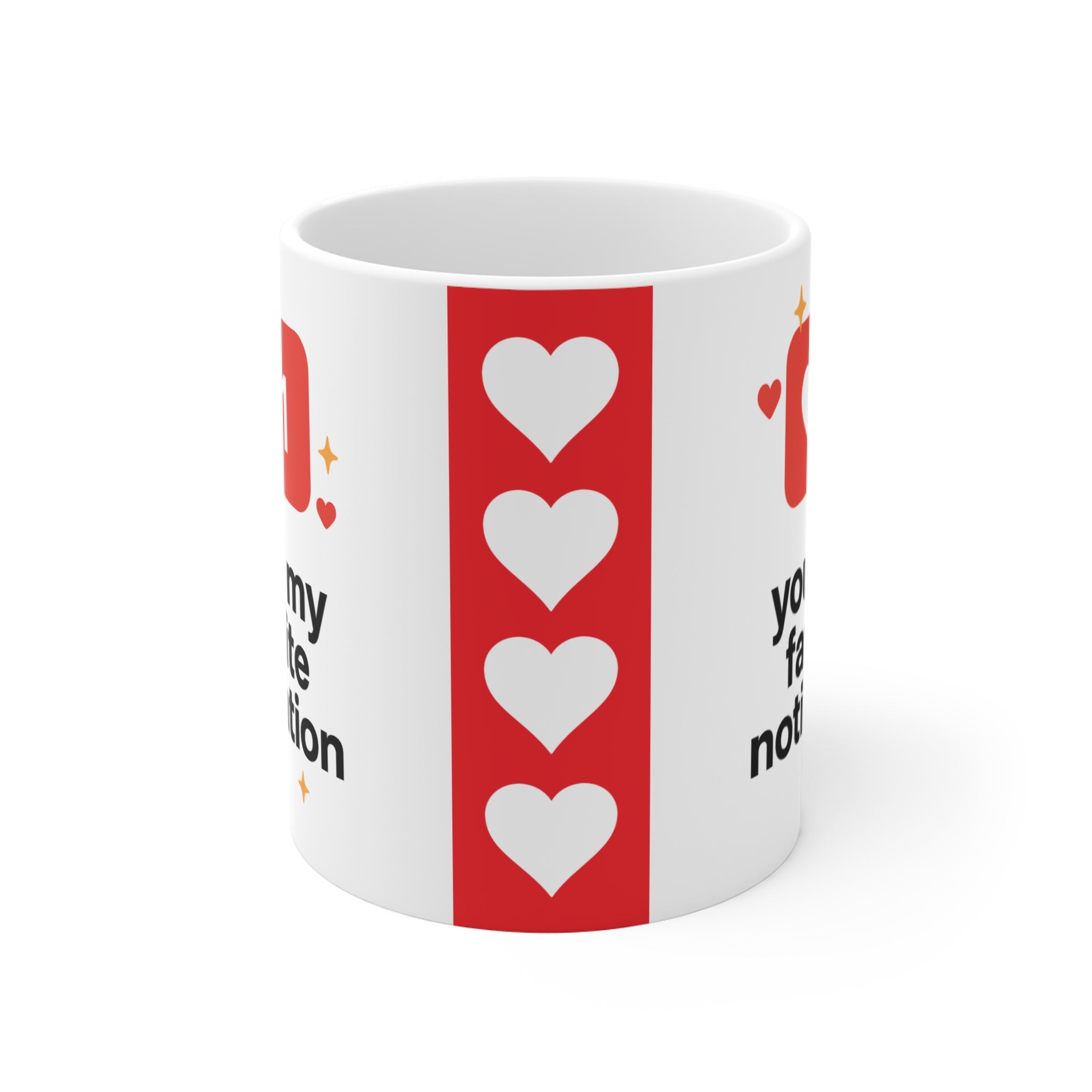 Cute Notification Mug, Gift for Loved Ones, Sweetheart Coffee Cup, Valentine's Day Gift, Romantic Tea Mug