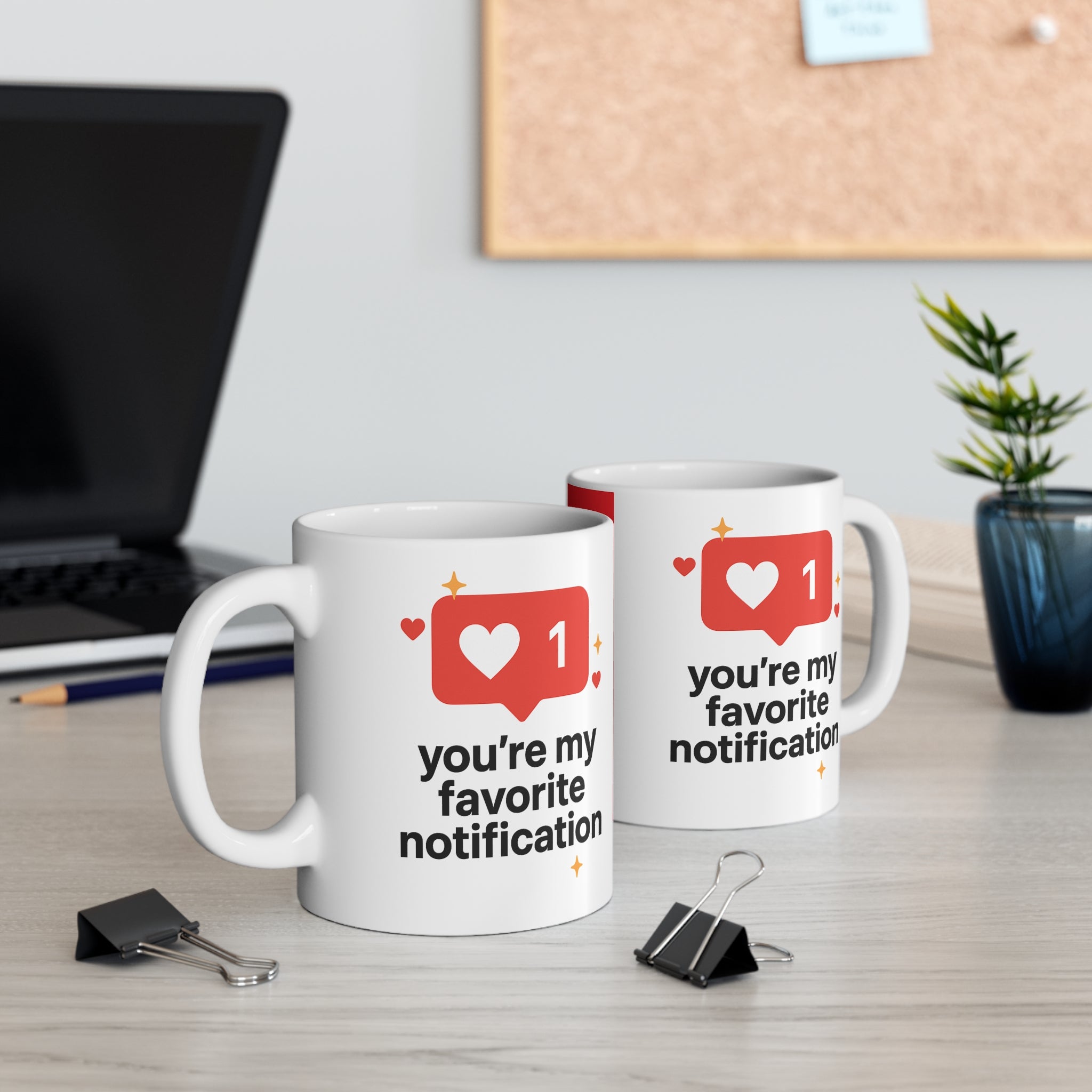 Cute Notification Mug, Gift for Loved Ones, Sweetheart Coffee Cup, Valentine's Day Gift, Romantic Tea Mug
