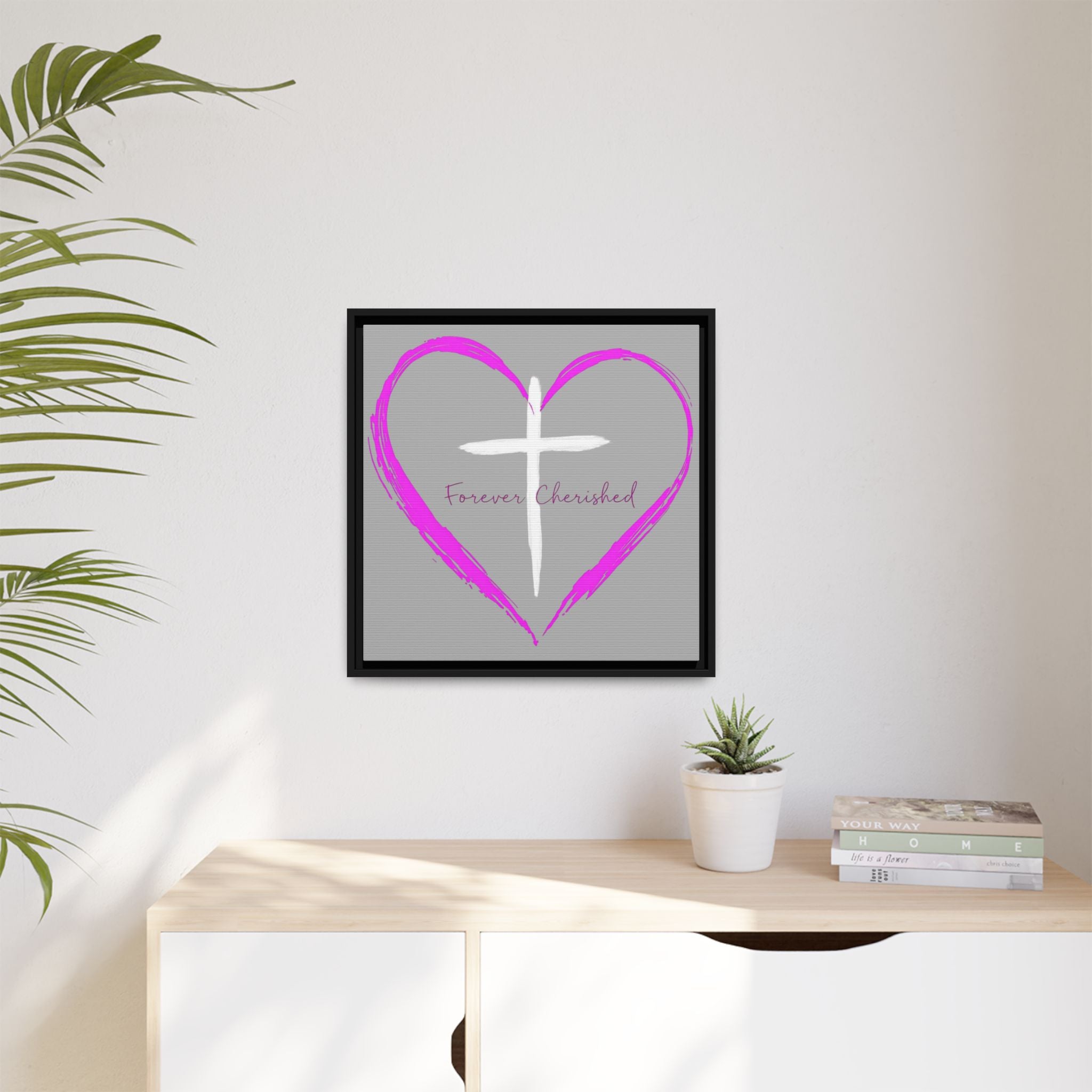 Framed Wall Art with Heart & Cross, Inspirational Home Decor, Gift for Loved Ones, Faith-Based Art, Perfect for Christenings, [...]