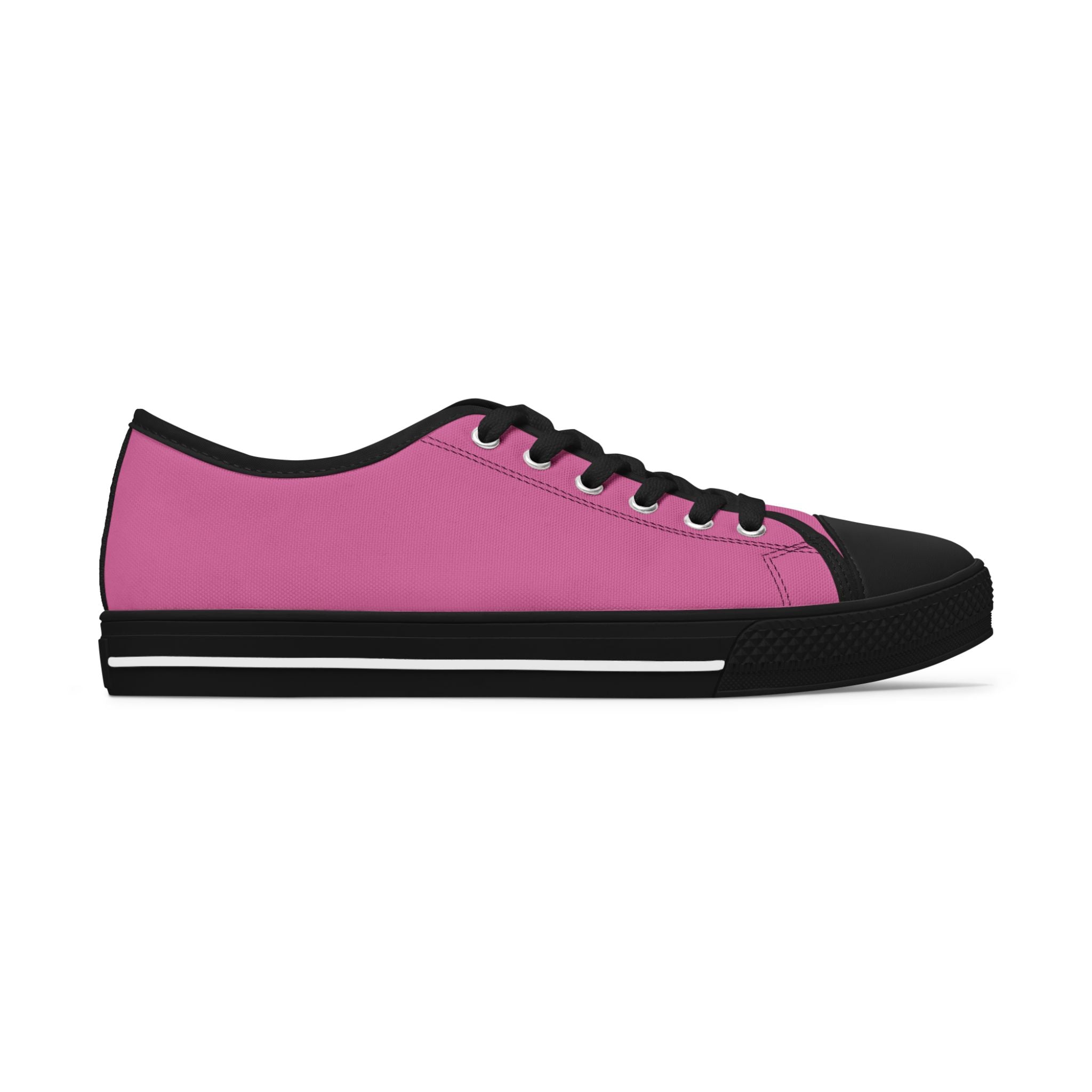Pink Stylish Women's Low Top Sneakers - Casual, Comfortable, Everyday Wear, Perfect for Summer, Striped Sneakers, Trendy Footwear