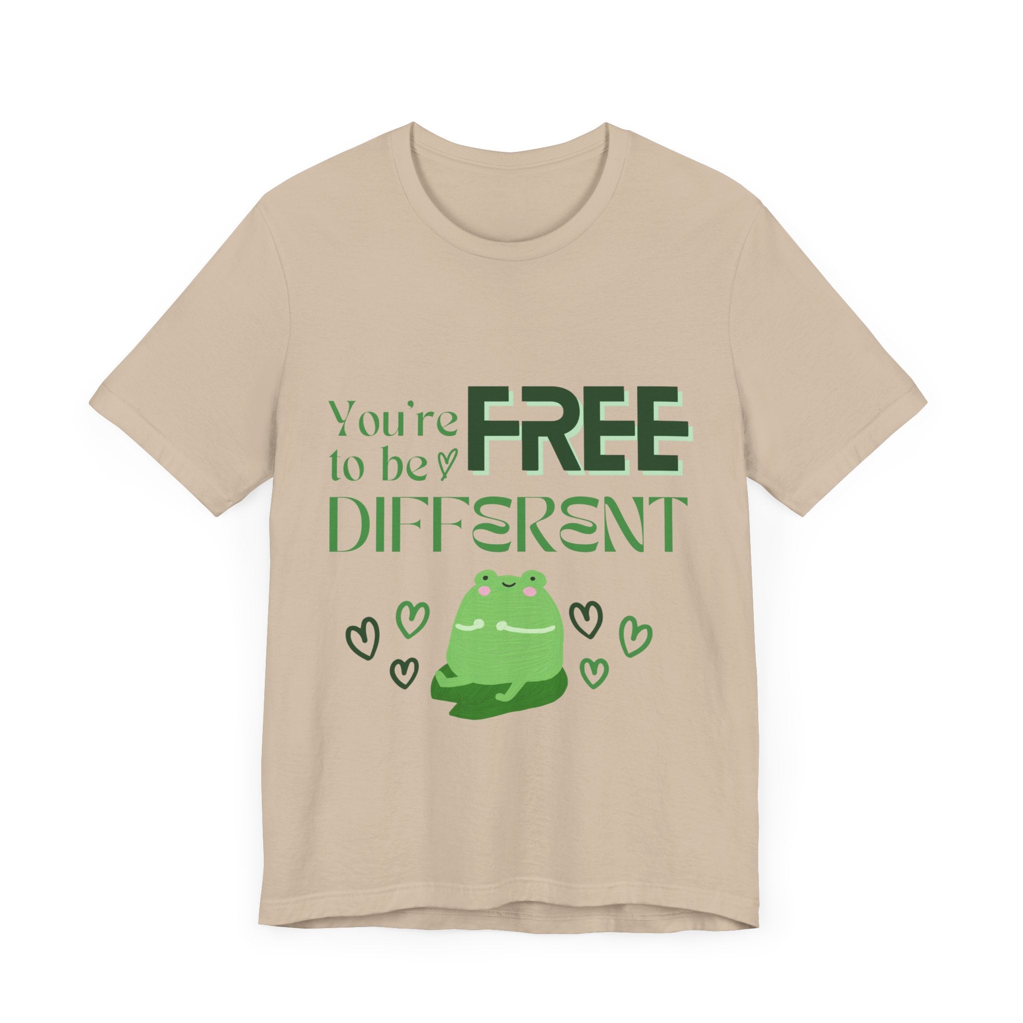 You're Free to Be Different Frog Tee, Comfort Tee, Unisex Shirt, Fun Gift, Casual Wear, Frog Lover Gift, Unique Tee