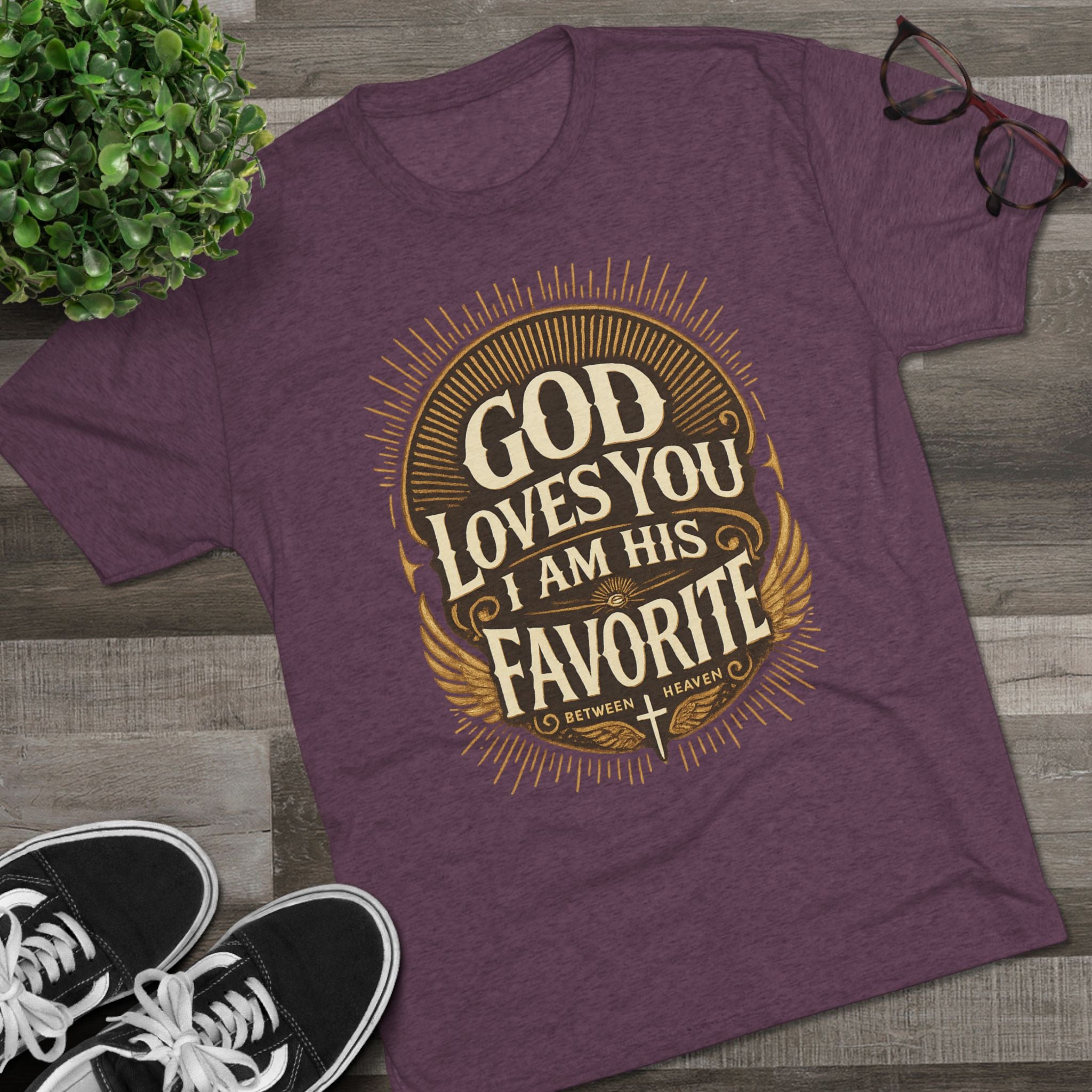 God Loves You Favorite Unisex Tri-Blend Crew Tee