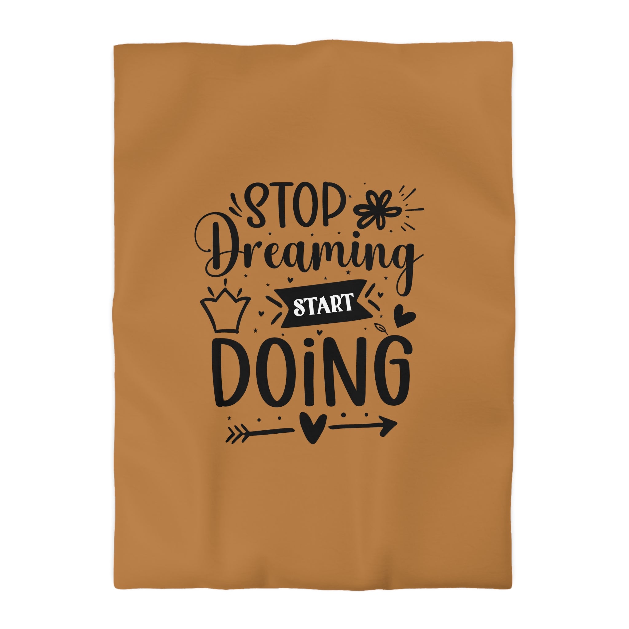 Inspirational Microfiber Duvet Cover - "Stop Dreaming Start Doing" - Cozy Home Decor for Motivated Dreamers