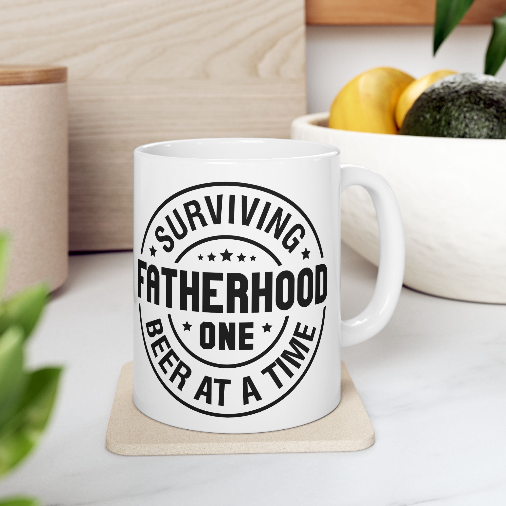 Surviving Fatherhood Ceramic Mug - Funny Gift for Dads