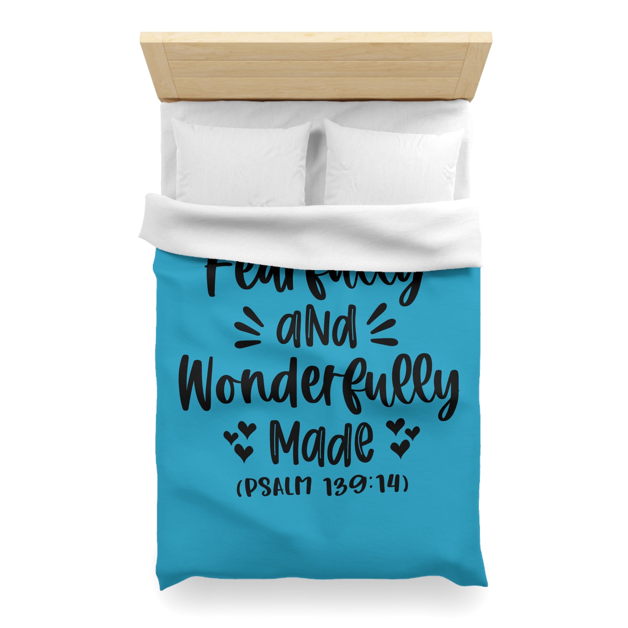 Inspirational Microfiber Duvet Cover - 'Fearfully and Wonderfully Made'