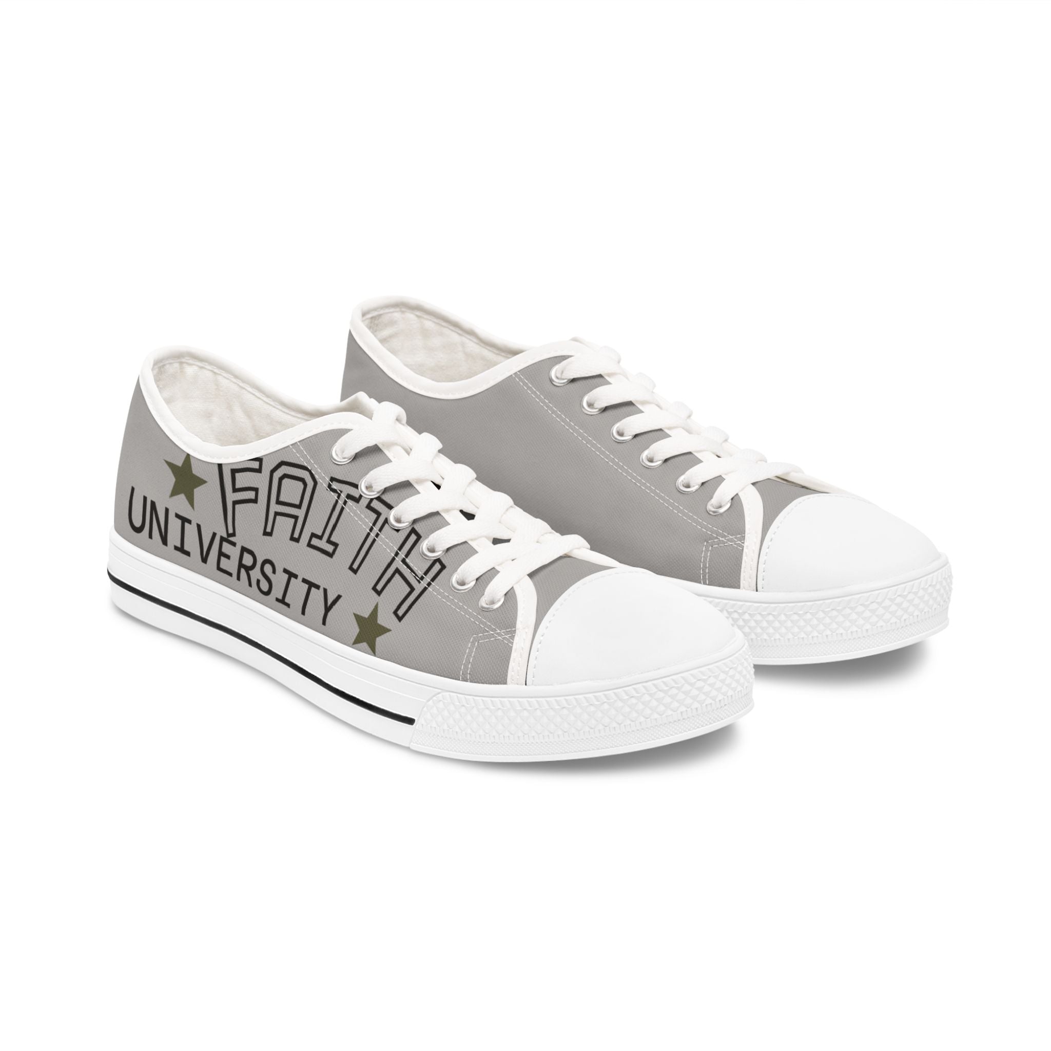Grey Stylish Women's Low Top Sneakers - Casual, Comfortable, Everyday Wear, Perfect for Summer, Striped Sneakers, Trendy Footwear