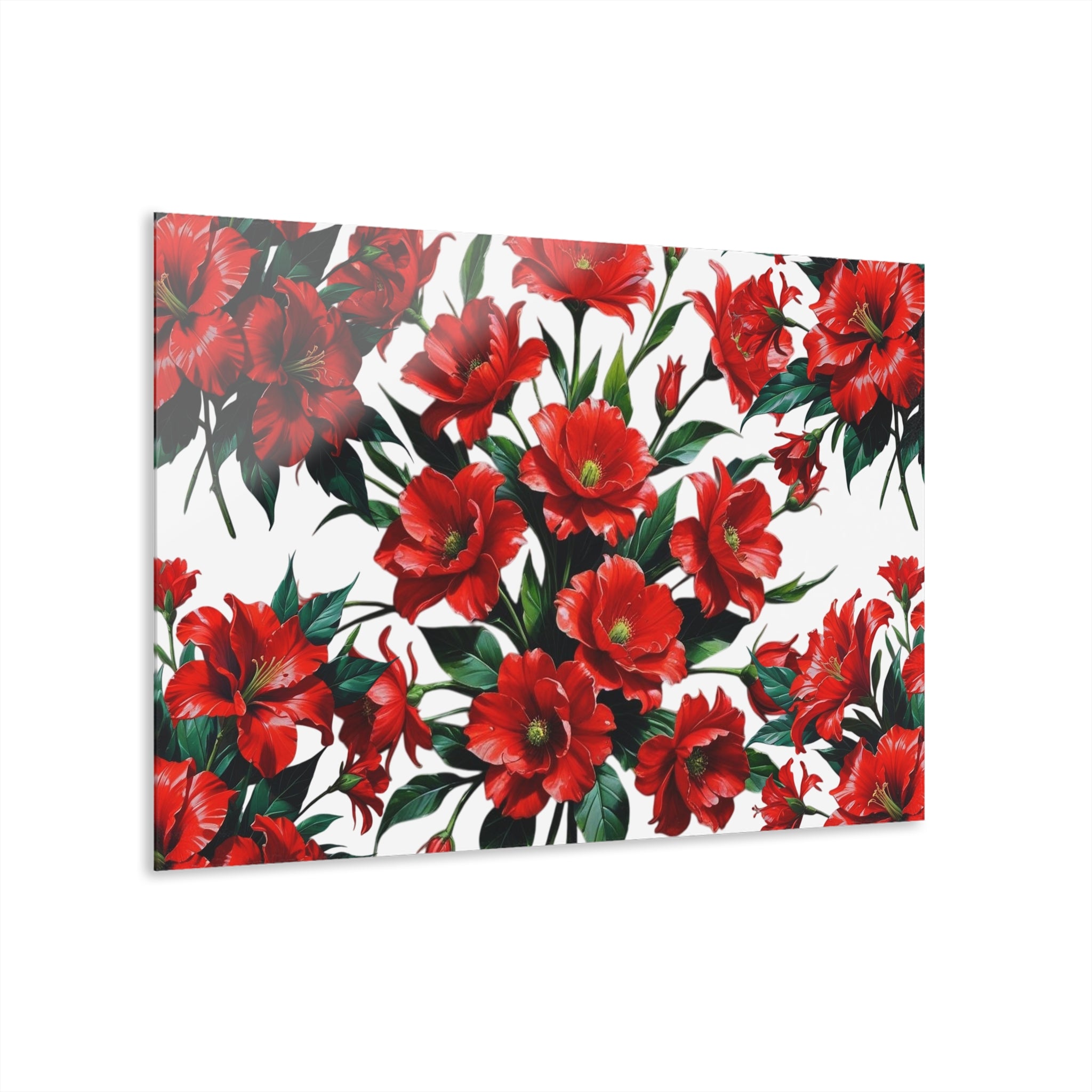 White Vibrant Floral Acrylic Wall Art Print, Unique Home Decor, Modern Wall Hanging, Colorful Floral Artwork, Gift for Flower Lovers