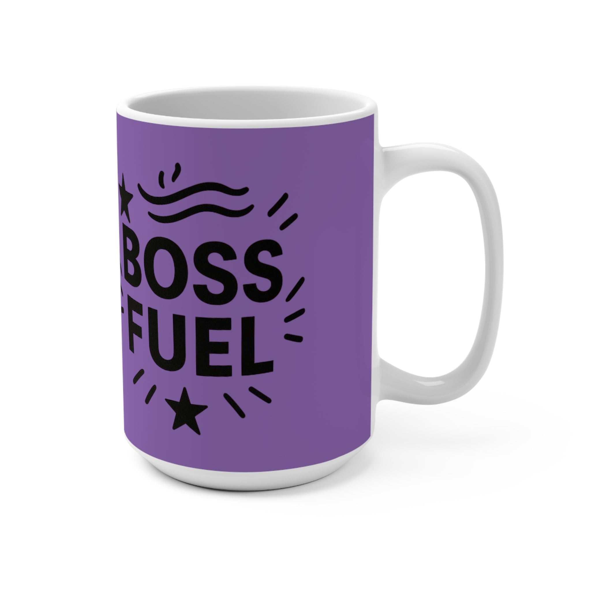 🟣 Boss Fuel Mug - Motivational Coffee Cup for Entrepreneurs & Bosses, Ideal for Office Gift, Work from Home, 15oz Inspirational Mug