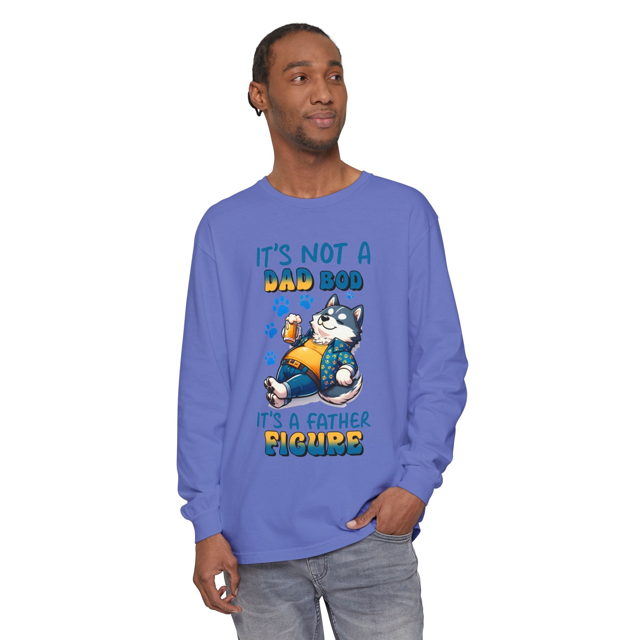 Funny Dad Bod Long Sleeve T-Shirt - It's Not a Dad Bod, It's a Father Figure