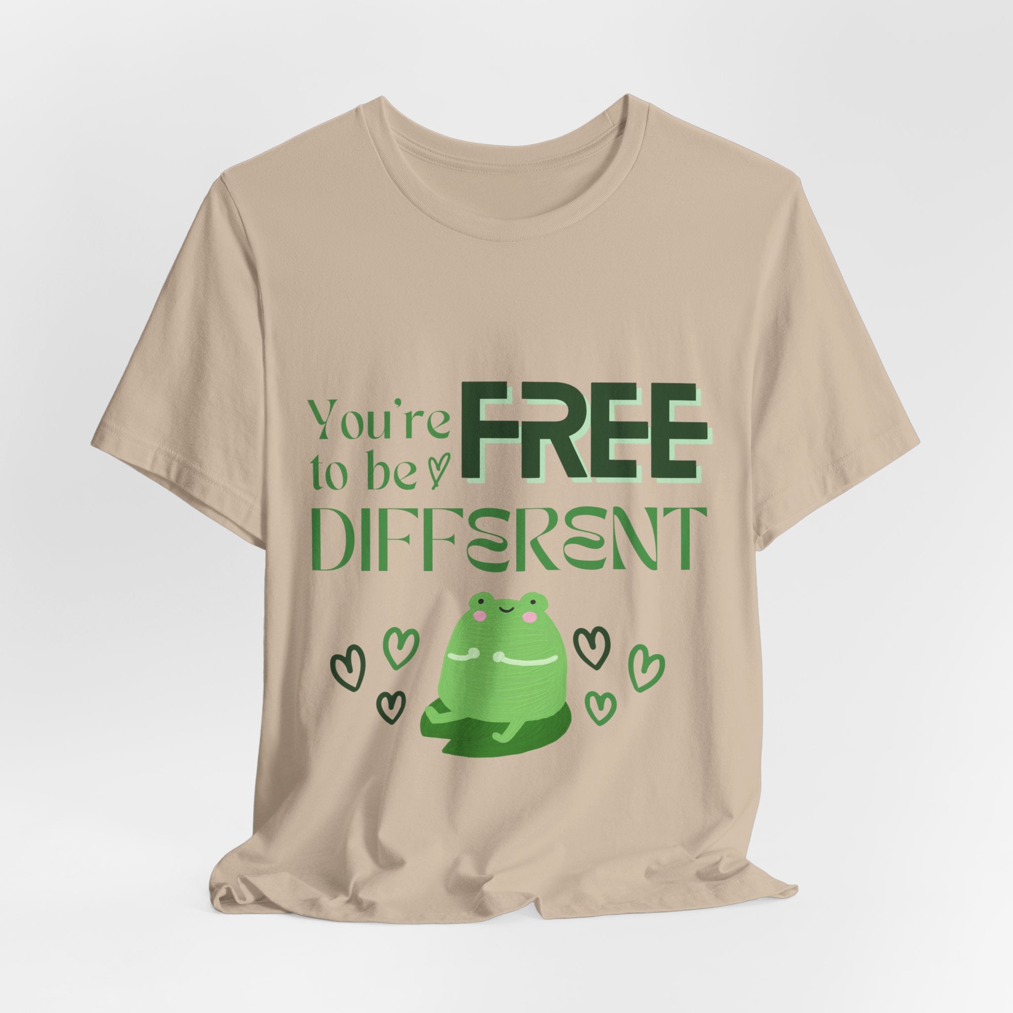 You're Free to Be Different Frog Tee, Comfort Tee, Unisex Shirt, Fun Gift, Casual Wear, Frog Lover Gift, Unique Tee