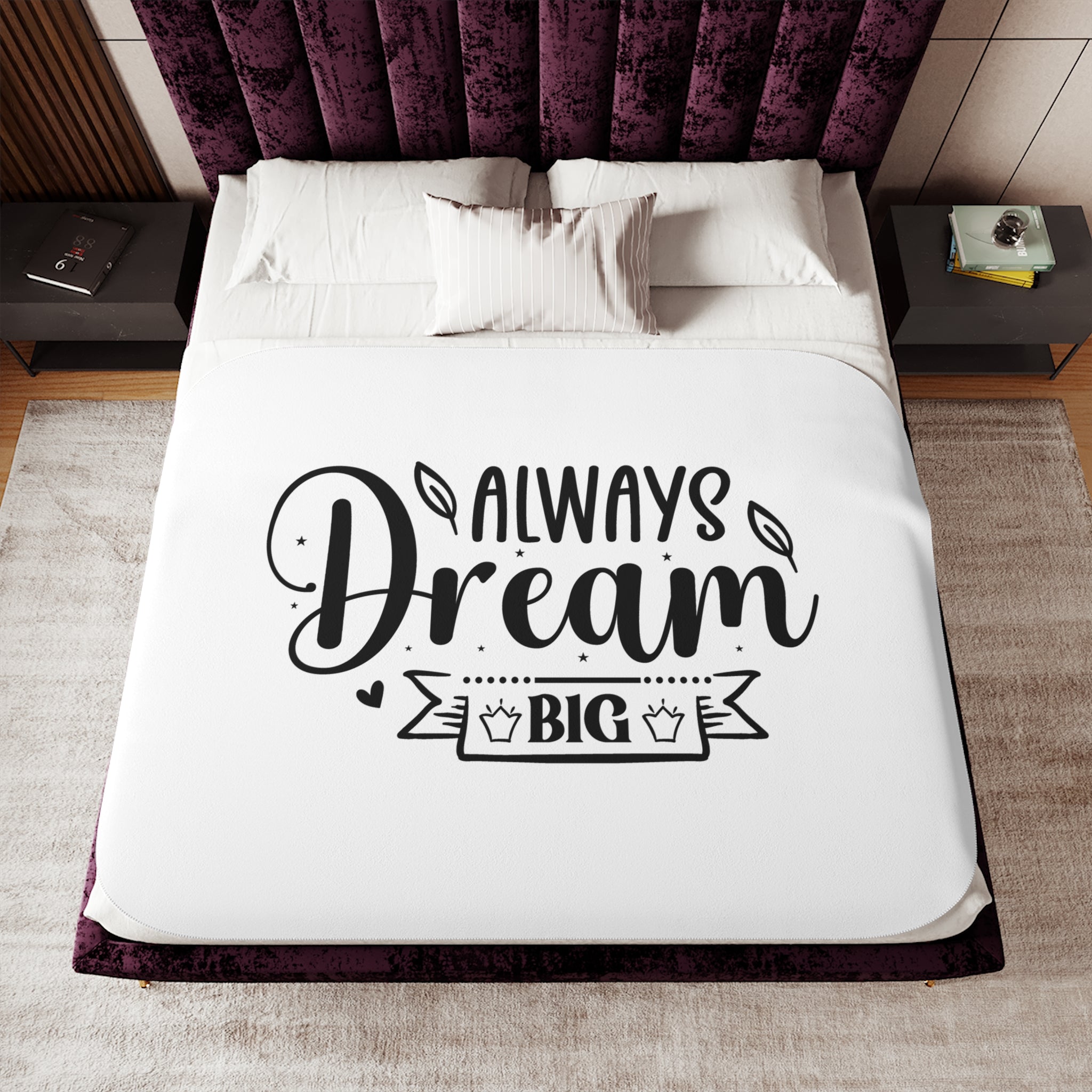 Always Dream Big Sherpa Blanket - Cozy Two-Color Design for Comfort and Inspiration