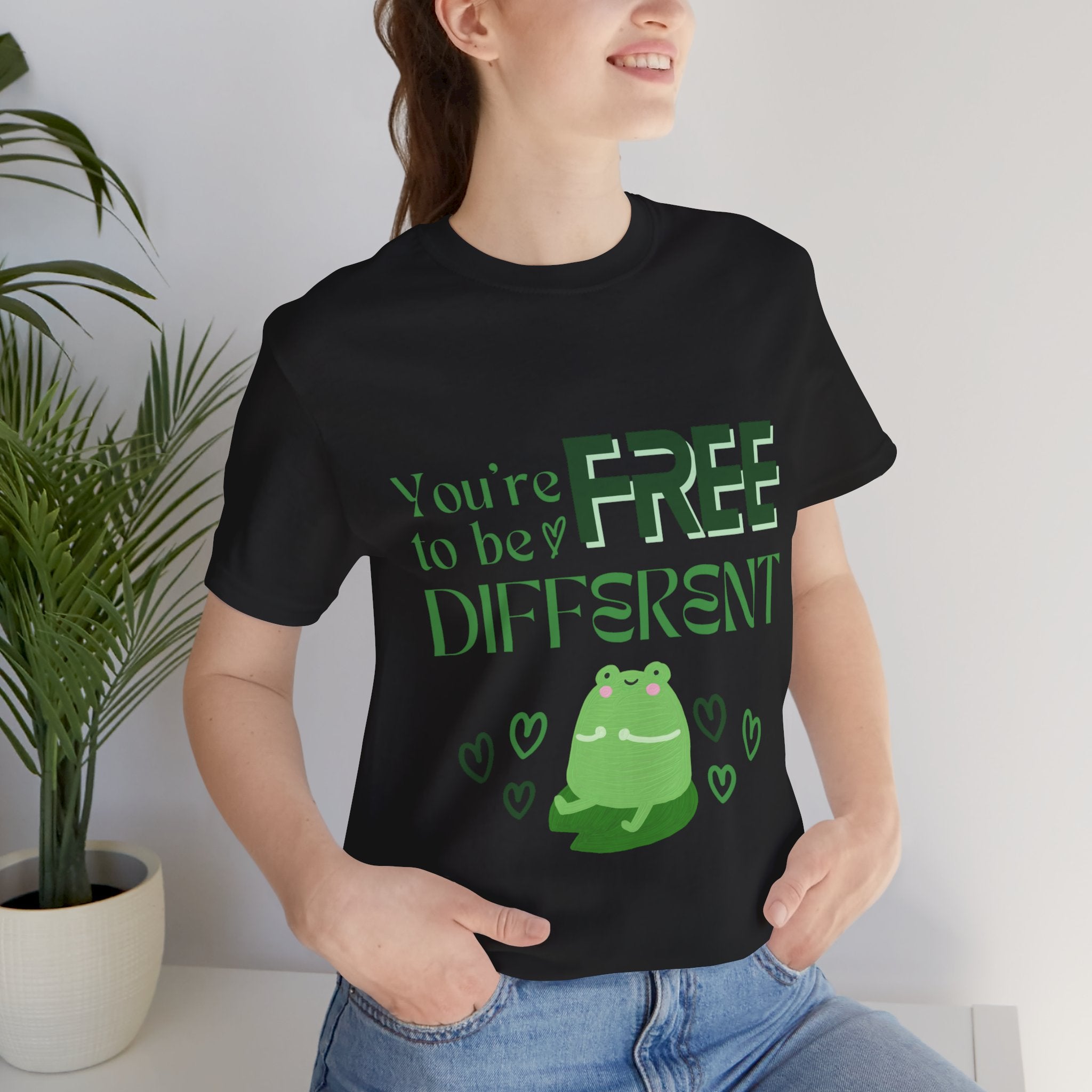 You're Free to Be Different Frog Tee, Comfort Tee, Unisex Shirt, Fun Gift, Casual Wear, Frog Lover Gift, Unique Tee