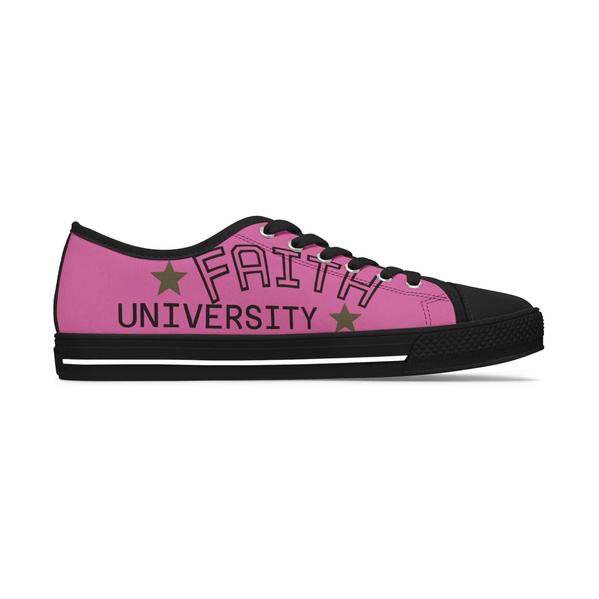 Pink Stylish Women's Low Top Sneakers - Casual, Comfortable, Everyday Wear, Perfect for Summer, Striped Sneakers, Trendy Footwear