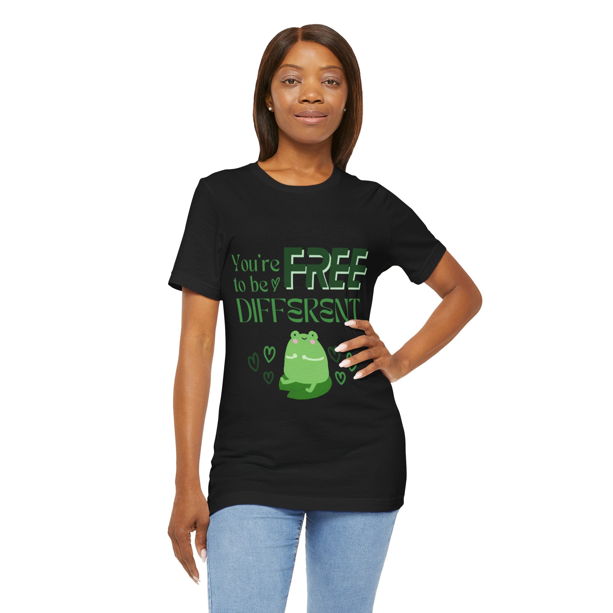 You're Free to Be Different Frog Tee, Comfort Tee, Unisex Shirt, Fun Gift, Casual Wear, Frog Lover Gift, Unique Tee