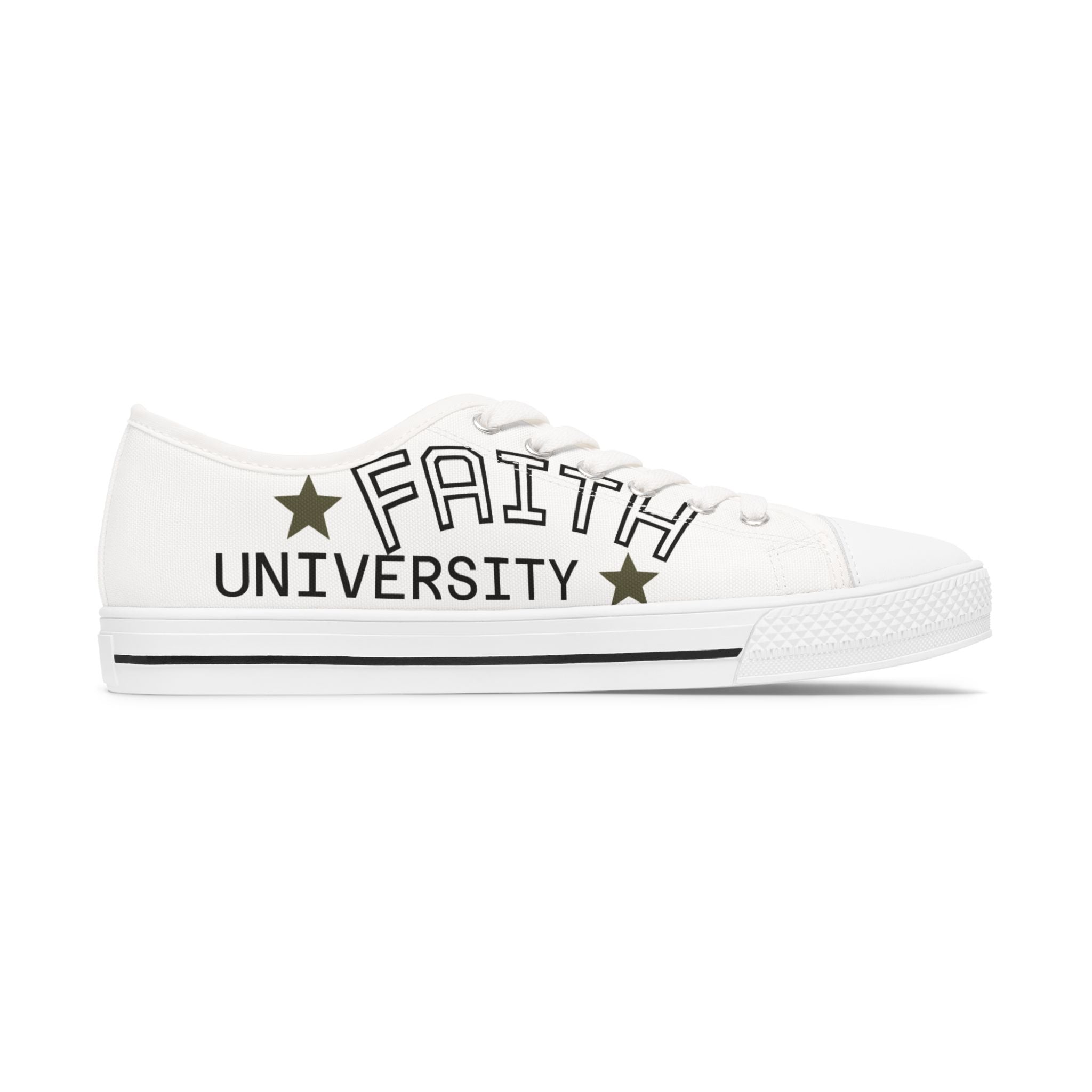 White Stylish Women's Low Top Sneakers - Casual, Comfortable, Everyday Wear, Perfect for Summer, Striped Sneakers, Trendy Footwear