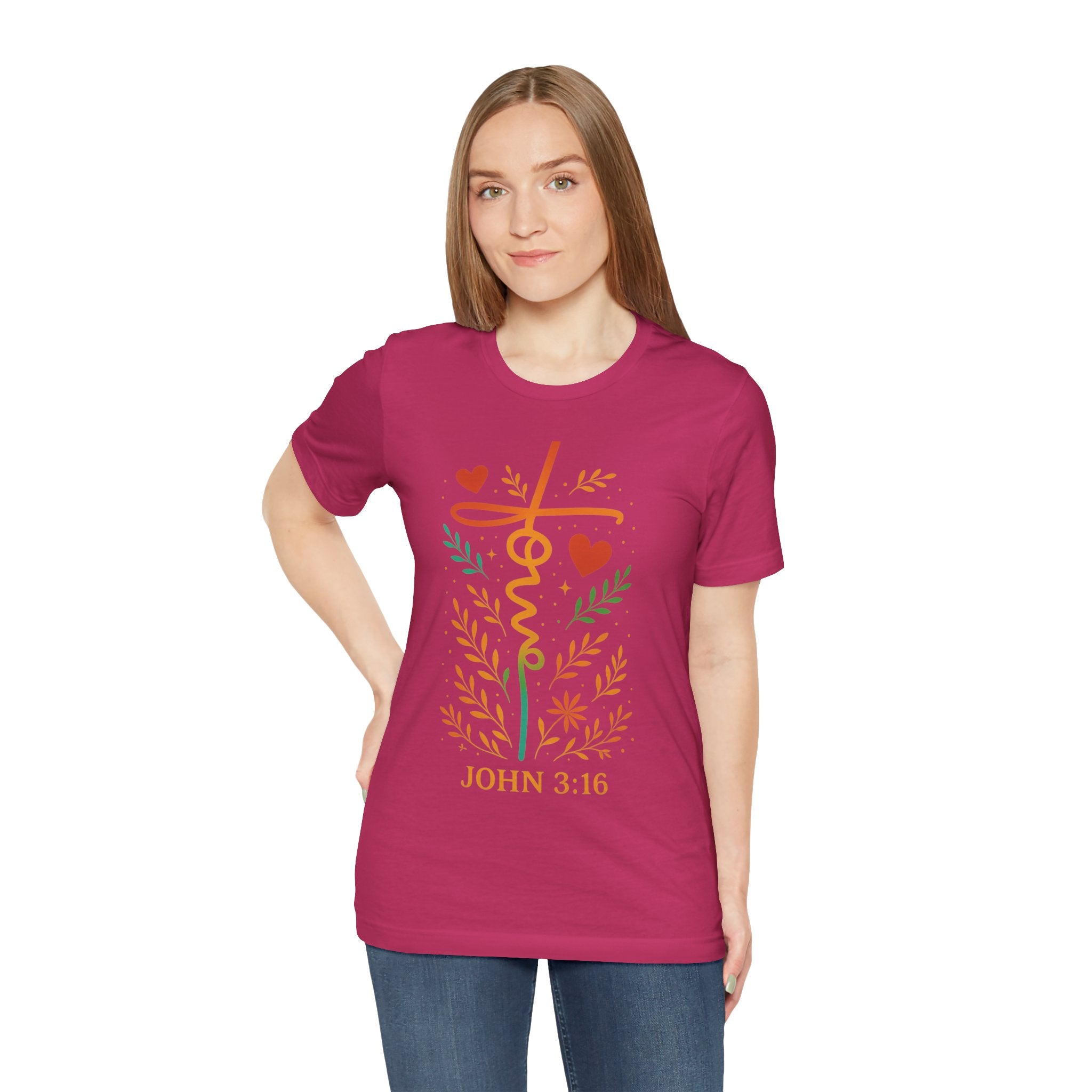 Faith-Inspired Unisex Tee: John 3:16, Christian Gift, Graphic T-Shirt, Religious Apparel, Inspirational Wear