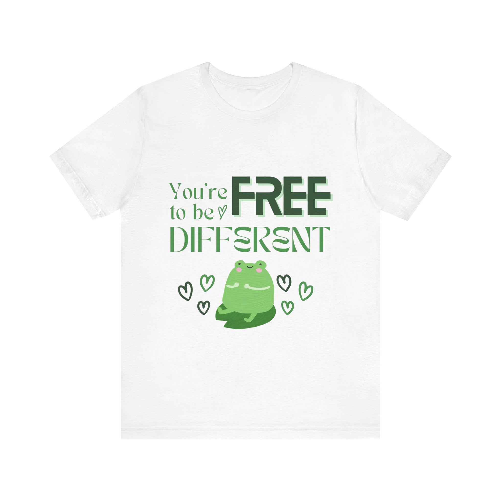 You're Free to Be Different Frog Tee, Comfort Tee, Unisex Shirt, Fun Gift, Casual Wear, Frog Lover Gift, Unique Tee