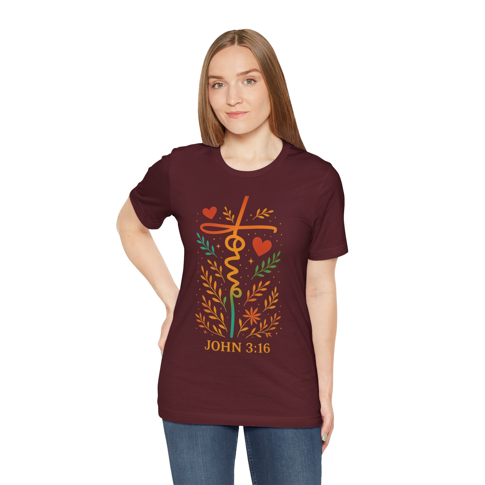 Faith-Inspired Unisex Tee: John 3:16, Christian Gift, Graphic T-Shirt, Religious Apparel, Inspirational Wear