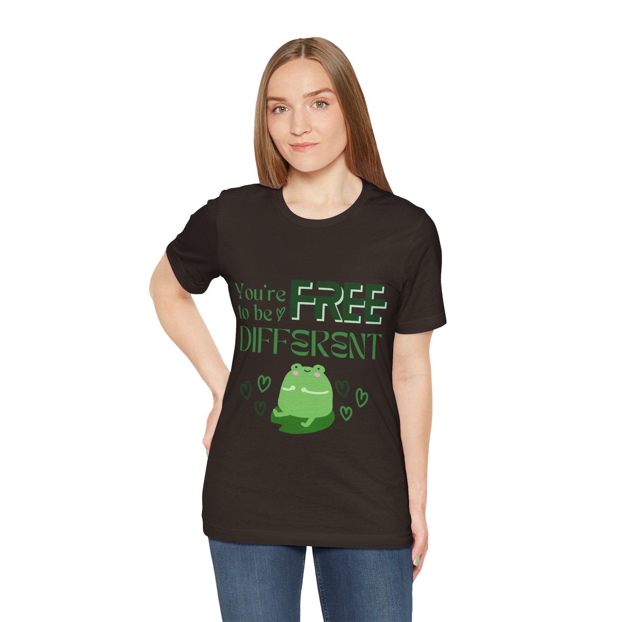 You're Free to Be Different Frog Tee, Comfort Tee, Unisex Shirt, Fun Gift, Casual Wear, Frog Lover Gift, Unique Tee