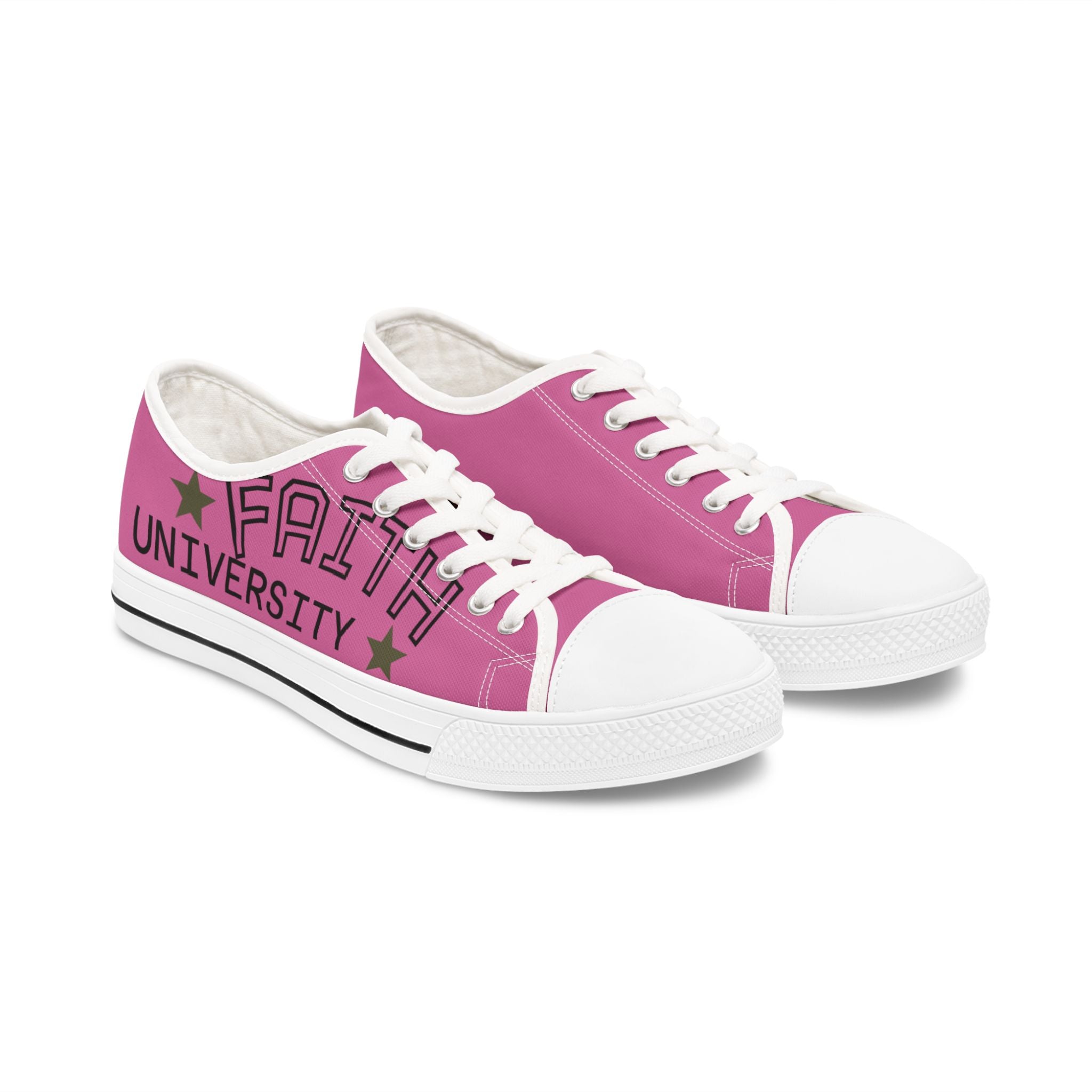 Pink Stylish Women's Low Top Sneakers - Casual, Comfortable, Everyday Wear, Perfect for Summer, Striped Sneakers, Trendy Footwear