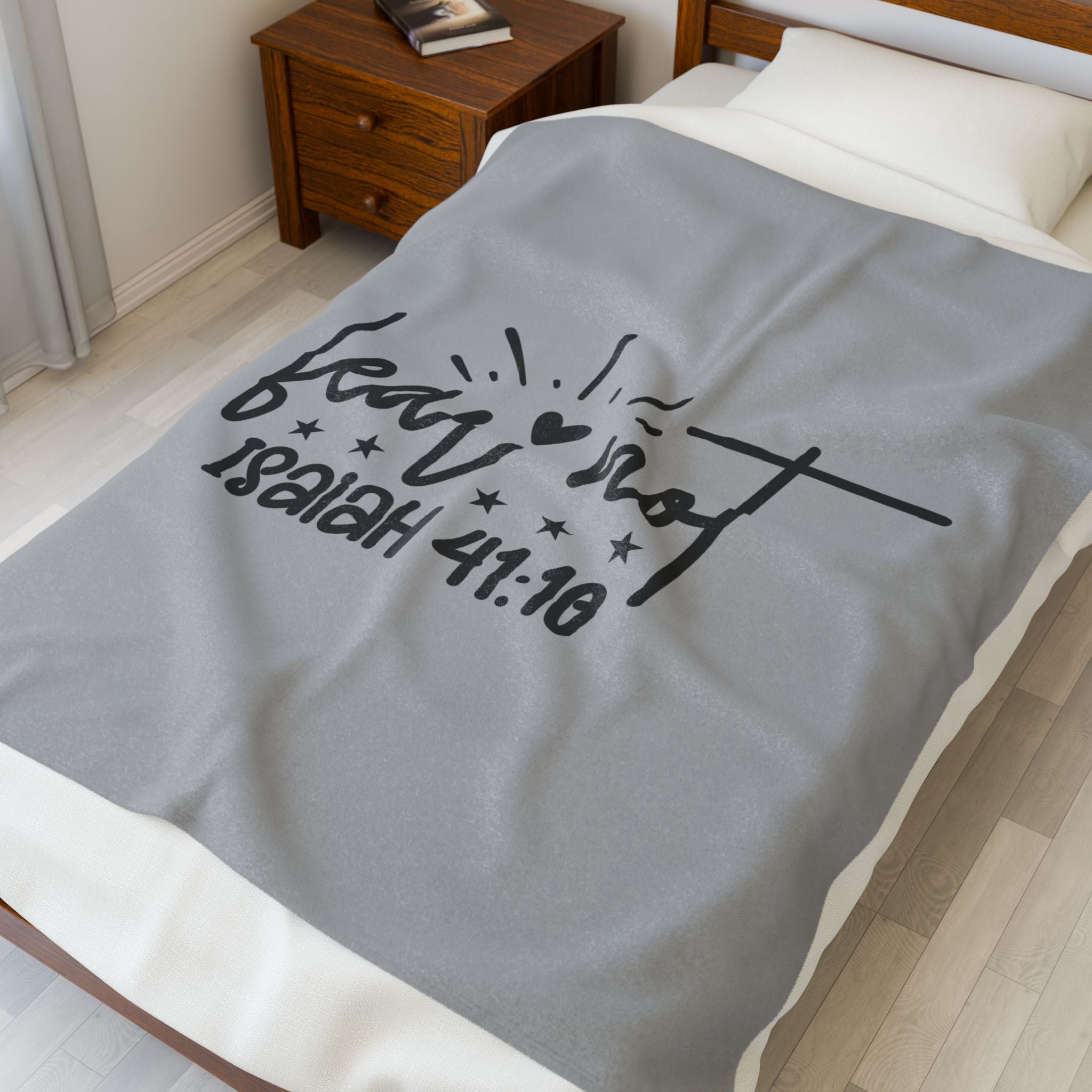 Fear Not Velveteen Plush Blanket - Inspirational Bible Verse for Comfort and Warmth