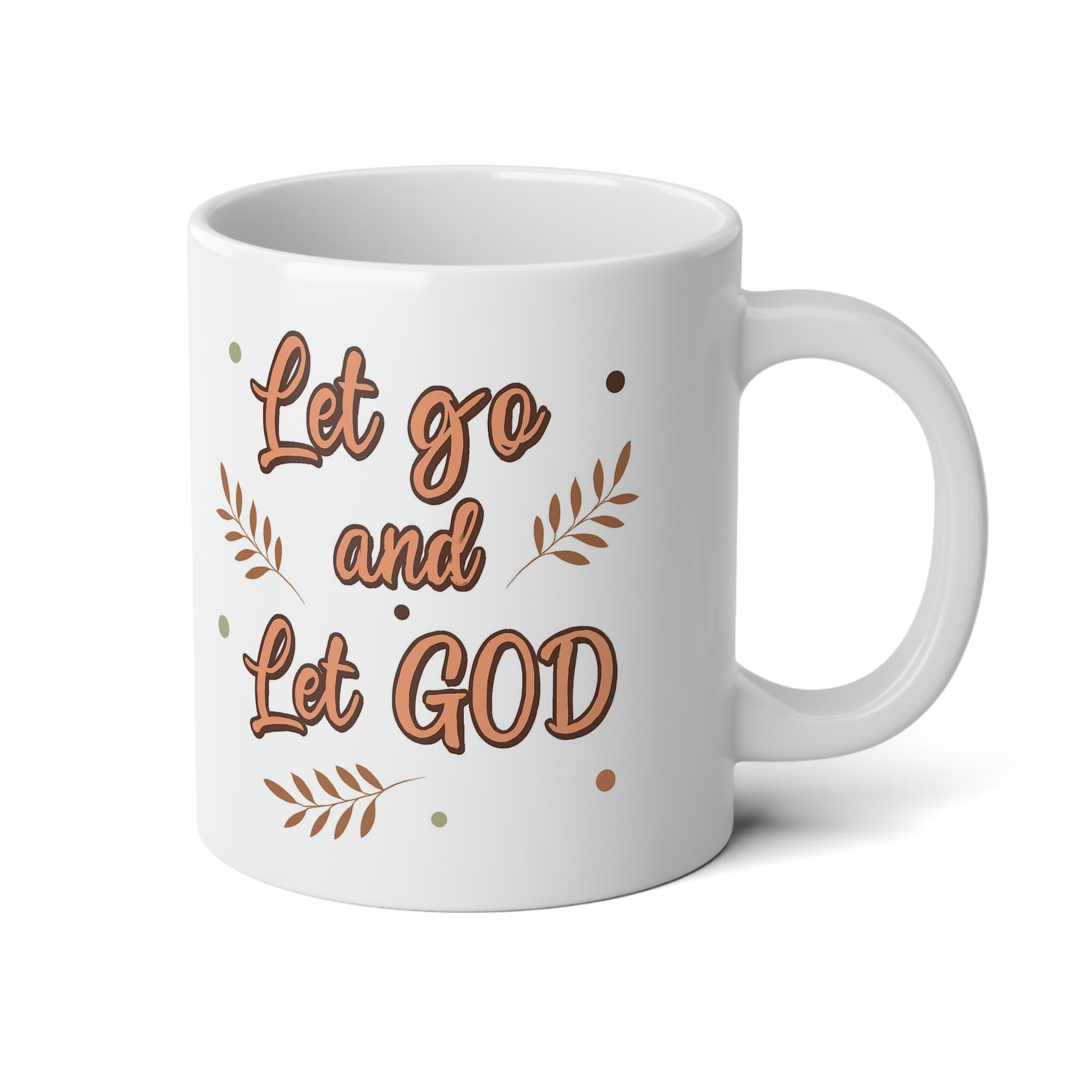 Inspirational Jumbo Mug | 20oz Coffee Cup | Let Go and Let God | Motivational Gift | Faith-Based Drinkware | Perfect for Daily Use