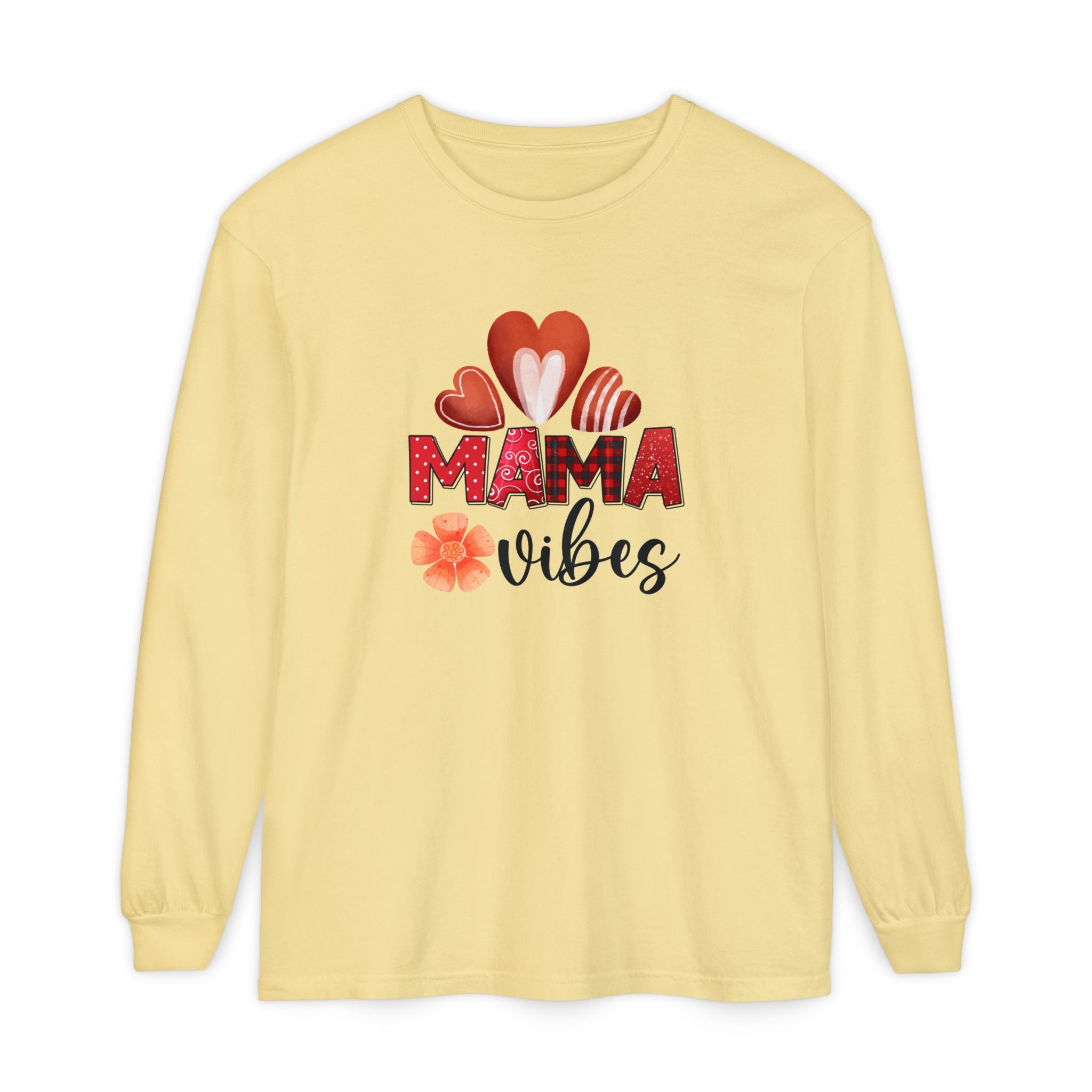 Mama Vibes Long Sleeve T-Shirt - Comfortable Unisex Tee for Moms