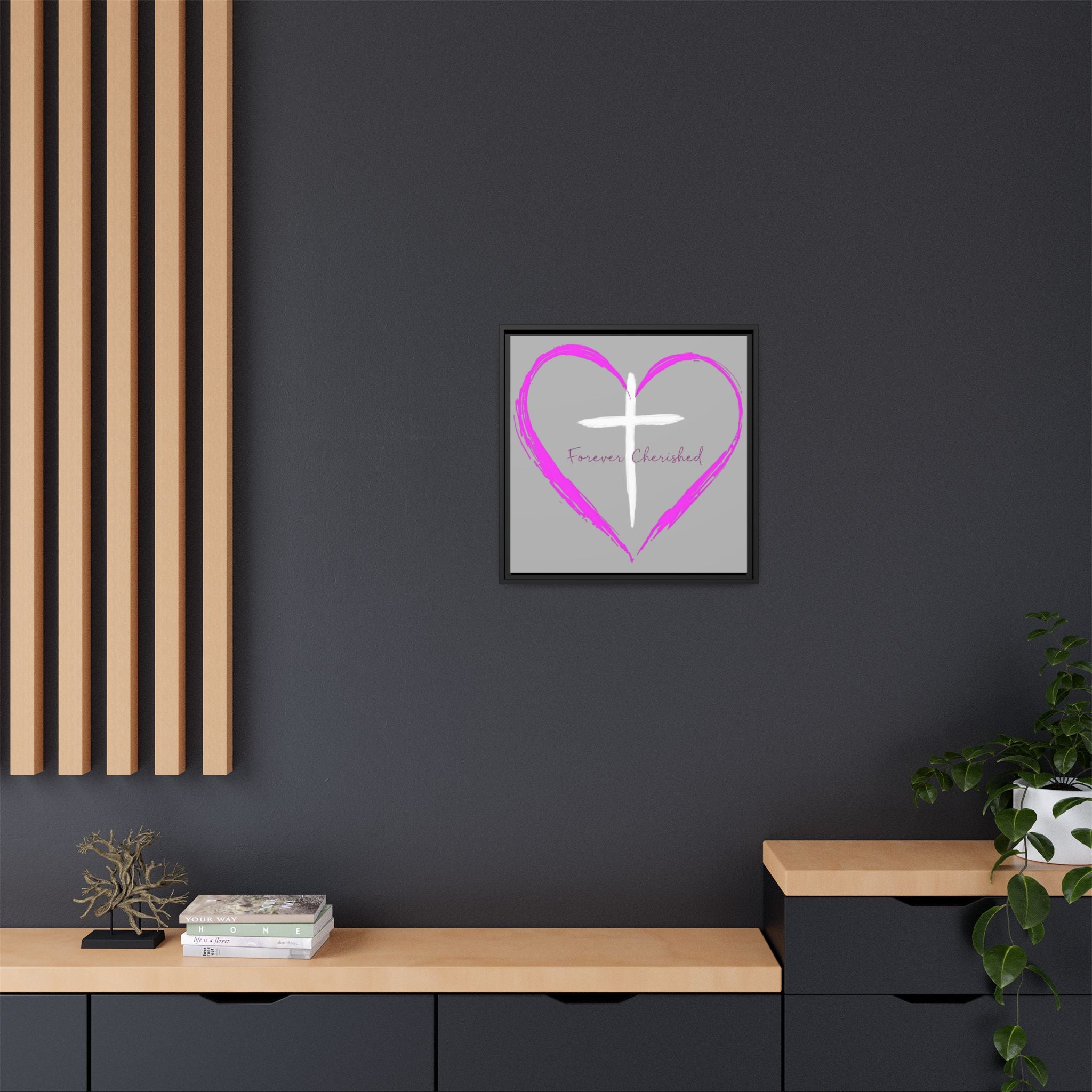 Framed Wall Art with Heart & Cross, Inspirational Home Decor, Gift for Loved Ones, Faith-Based Art, Perfect for Christenings, [...]