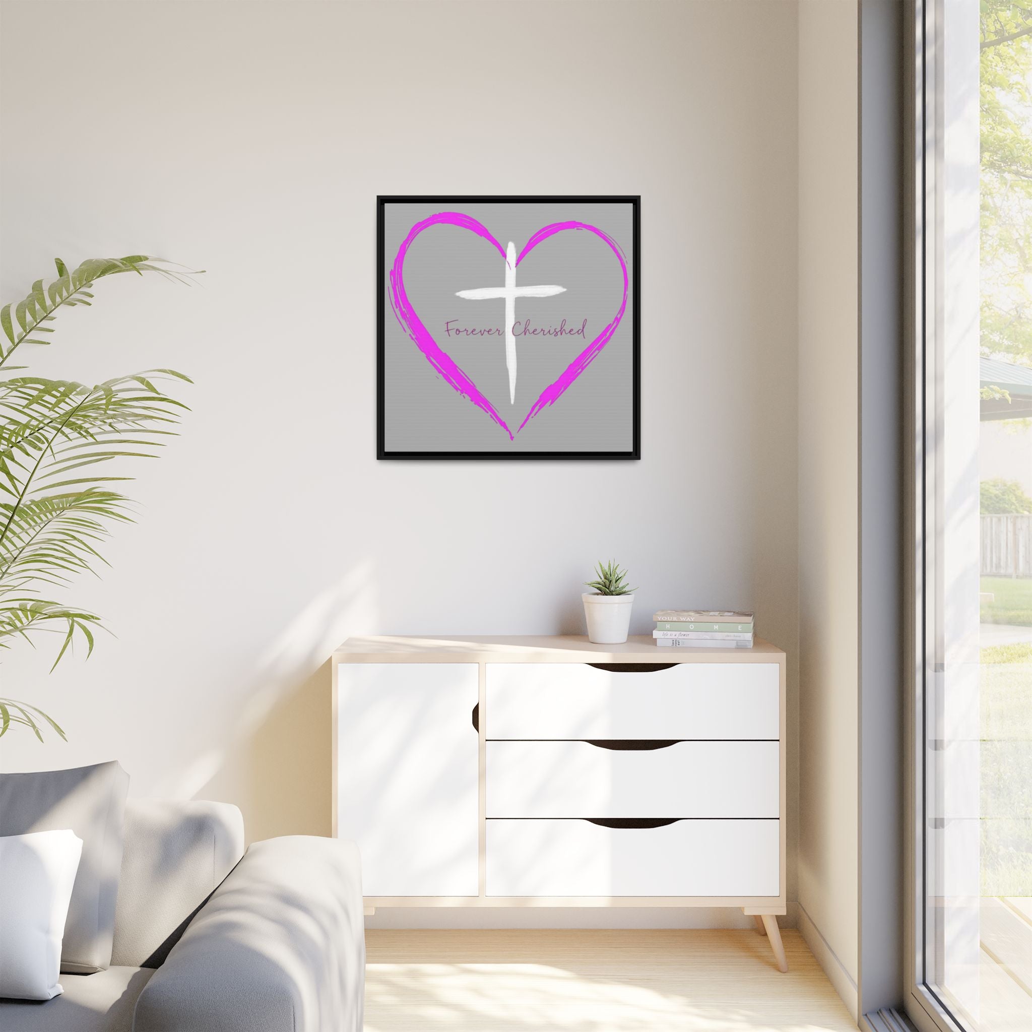 Framed Wall Art with Heart & Cross, Inspirational Home Decor, Gift for Loved Ones, Faith-Based Art, Perfect for Christenings, [...]