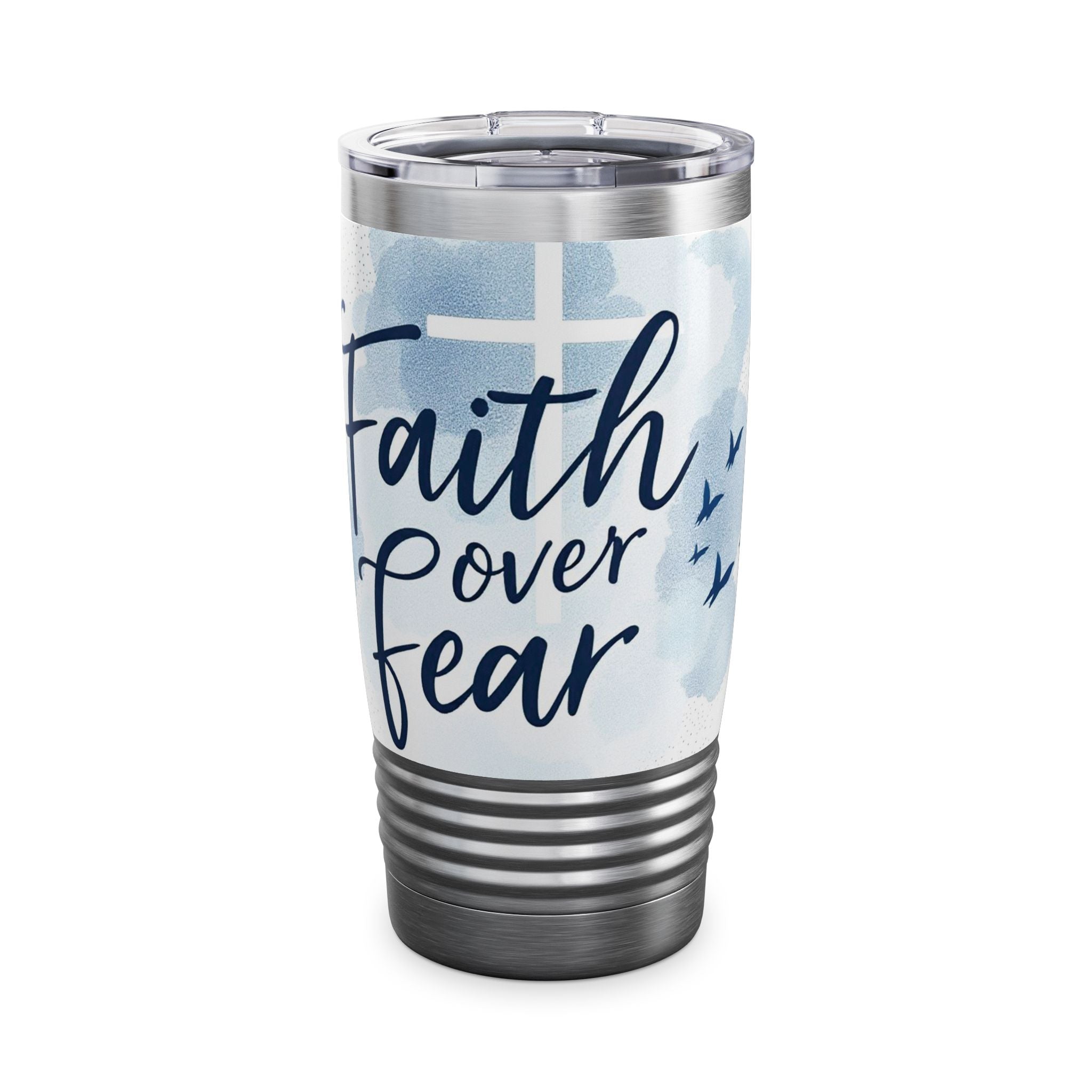 Faith Over Fear Tumbler, Inspiring Drinkware for Daily Motivations, Gift for Journeys, Home + Office Decor, Travel Mug, Encouraging [...]