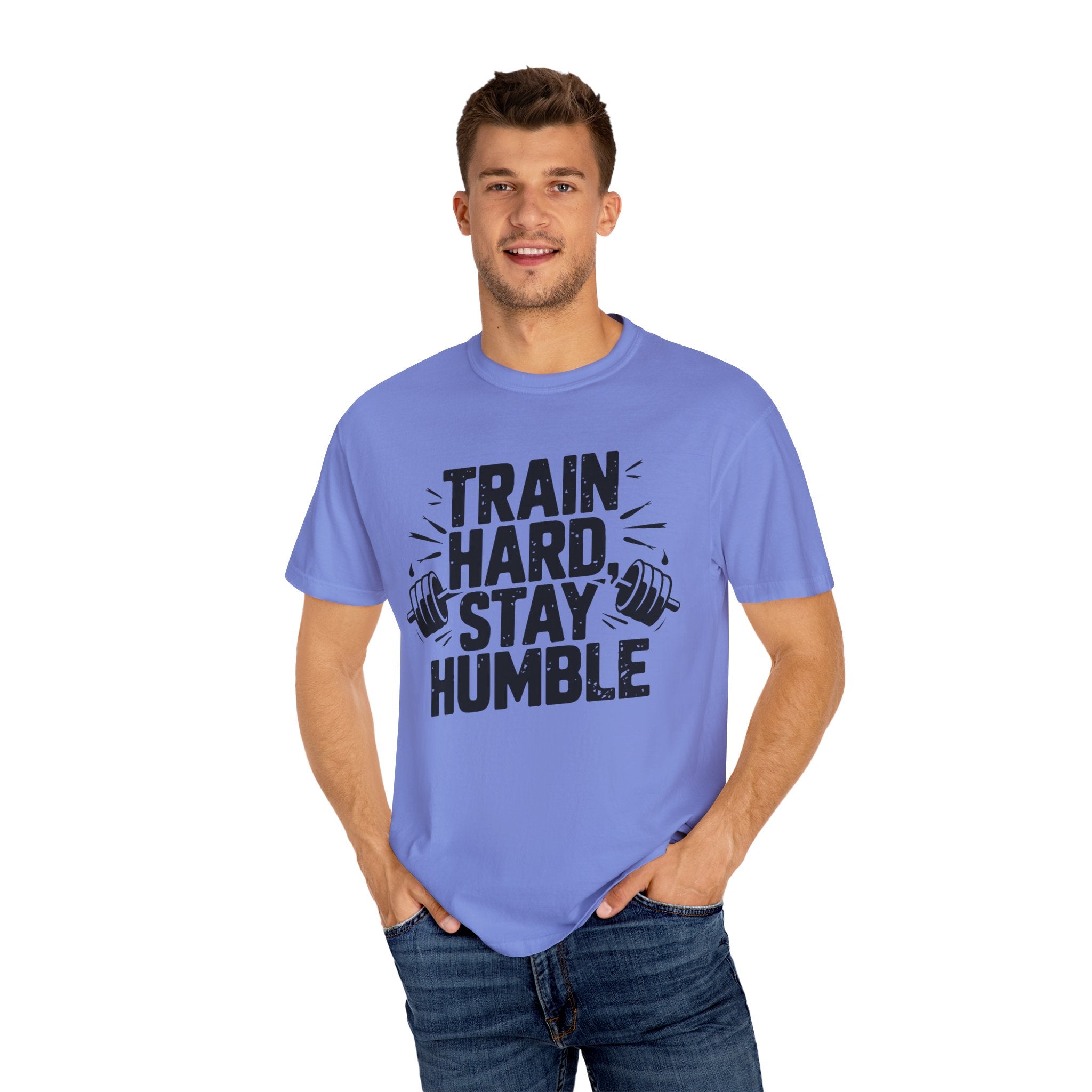 Unisex Gym Motivation T-Shirt - "Train Hard, Stay Humble"
