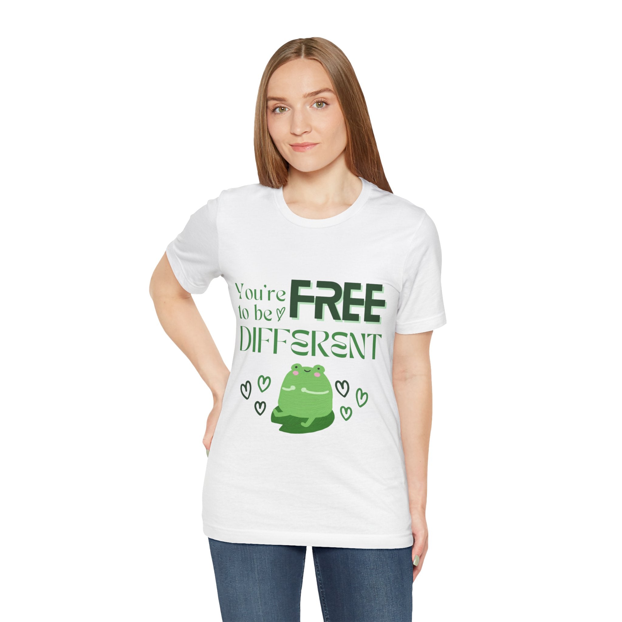 You're Free to Be Different Frog Tee, Comfort Tee, Unisex Shirt, Fun Gift, Casual Wear, Frog Lover Gift, Unique Tee