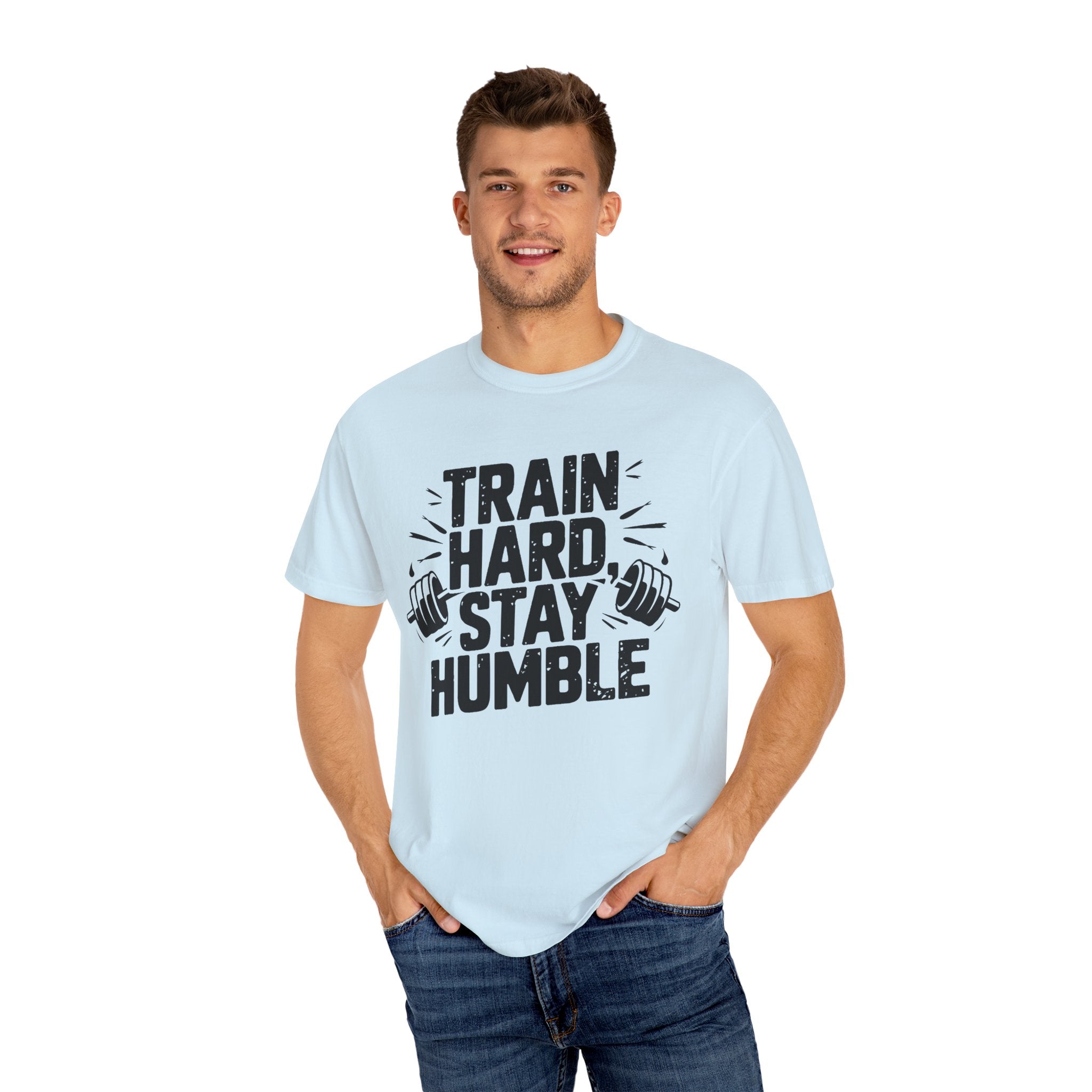 Unisex Gym Motivation T-Shirt - "Train Hard, Stay Humble"
