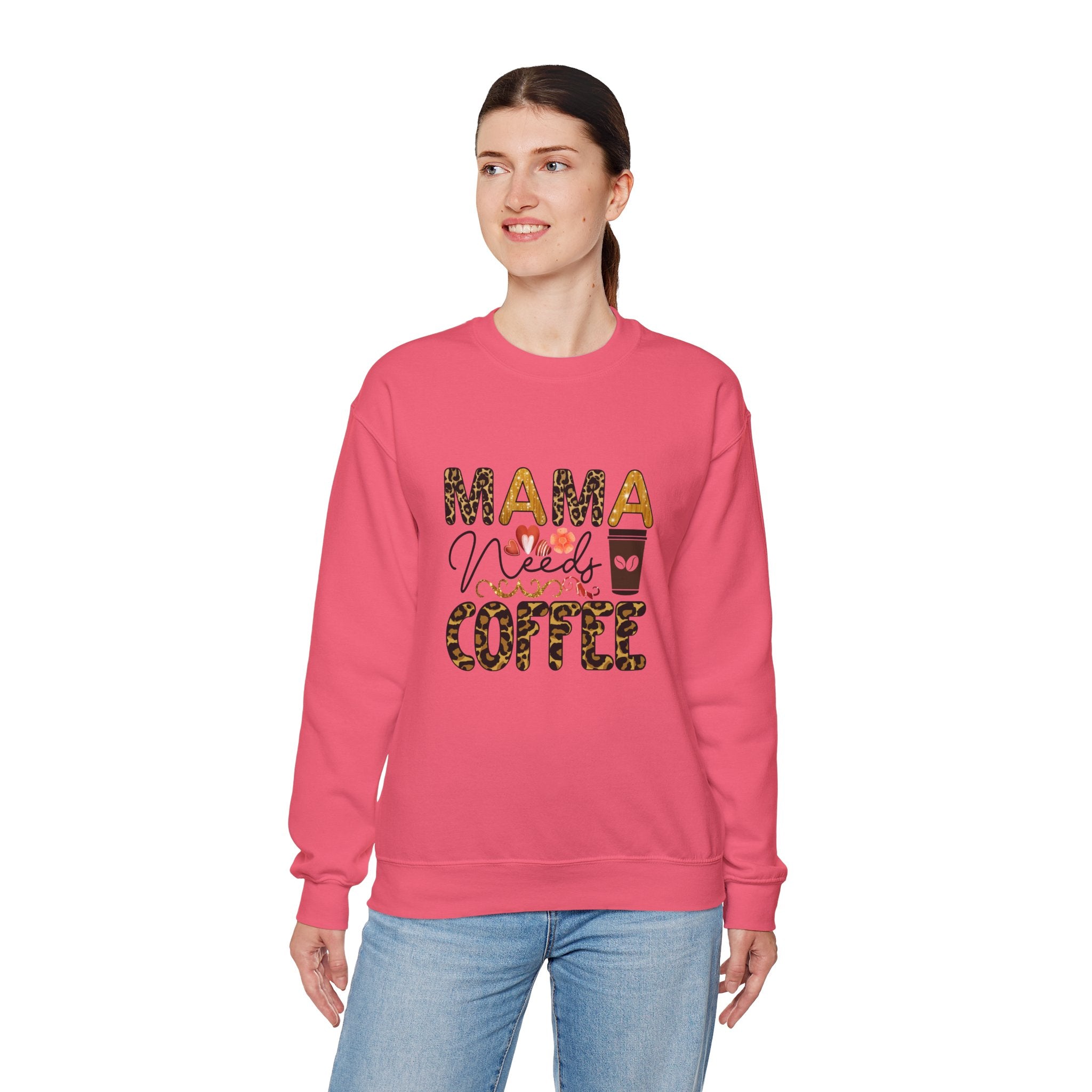 Mama Needs Coffee Crewneck Sweatshirt - Cozy Unisex Pullover Apparel for Moms