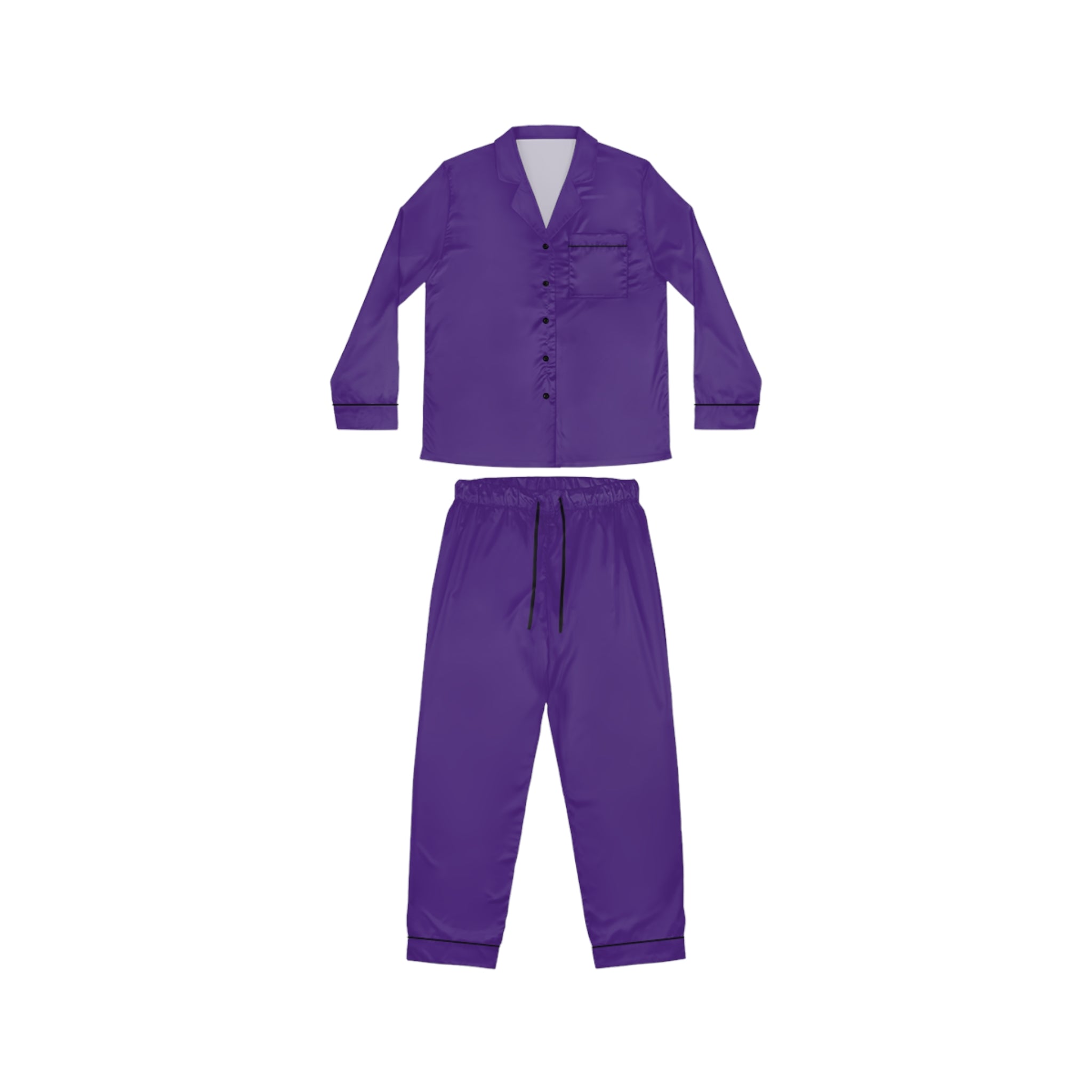 Elegant Purple Satin Pajamas Set - Luxurious Sleepwear, Women's Loungewear, Fancy Gifts for Her, Relaxing Nights, Date Night Outfit