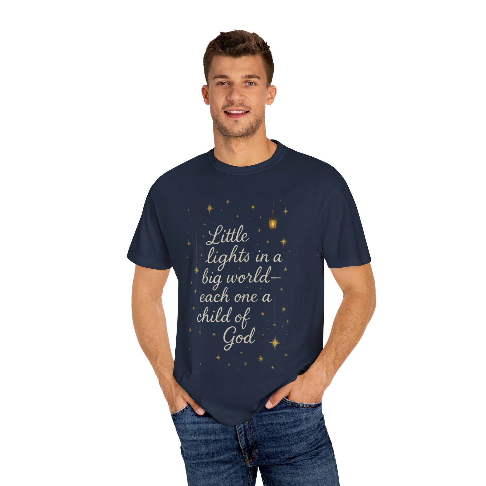 Inspirational Unisex T-shirt - "Little Lights in a Big World" - Faith-Based Apparel, Religious Gift, Everyday Wear, Comfortable Tee
